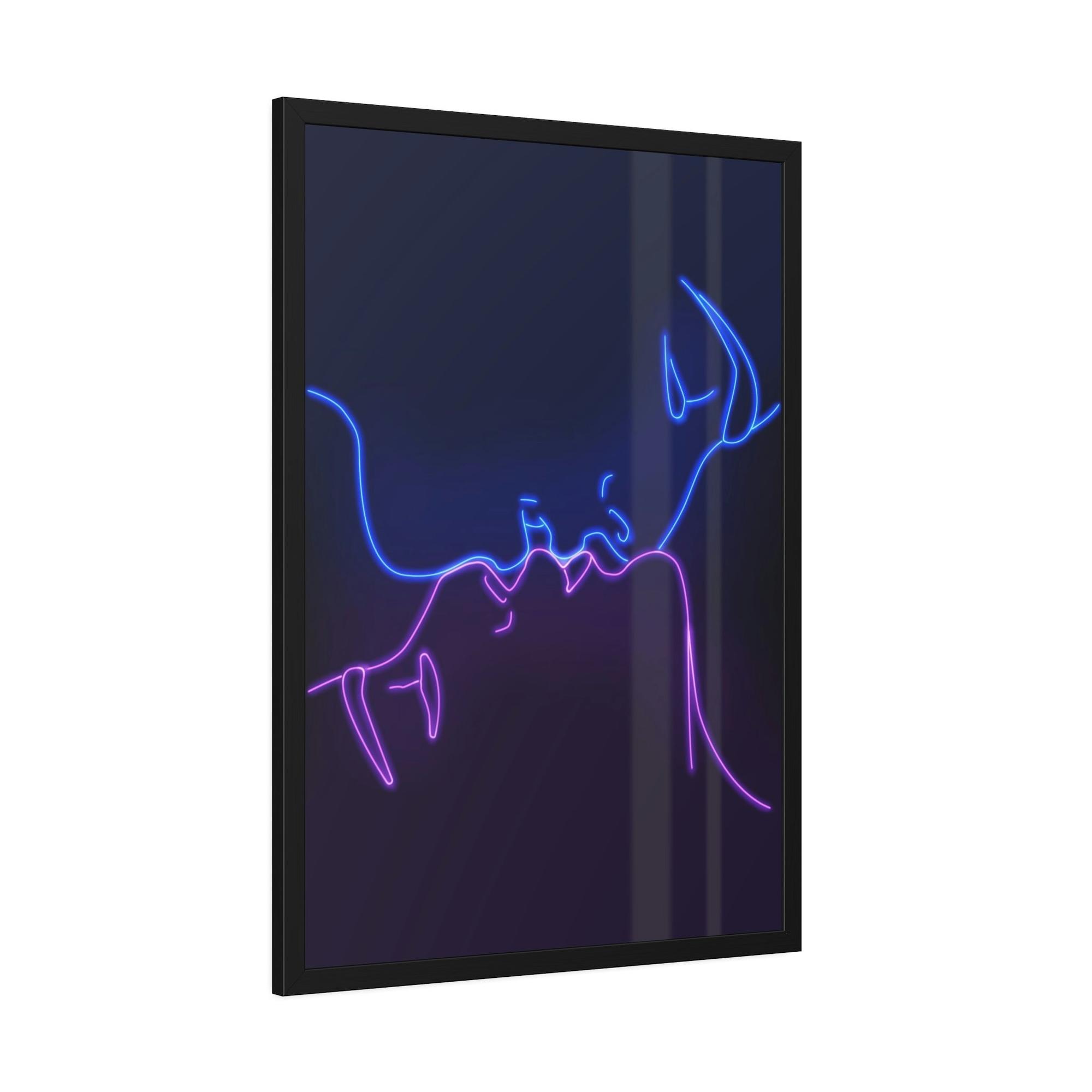 Neon Neon Splendor Unleashed: Radiant Wall Art on Natural Canvas and Framed Poster Prints