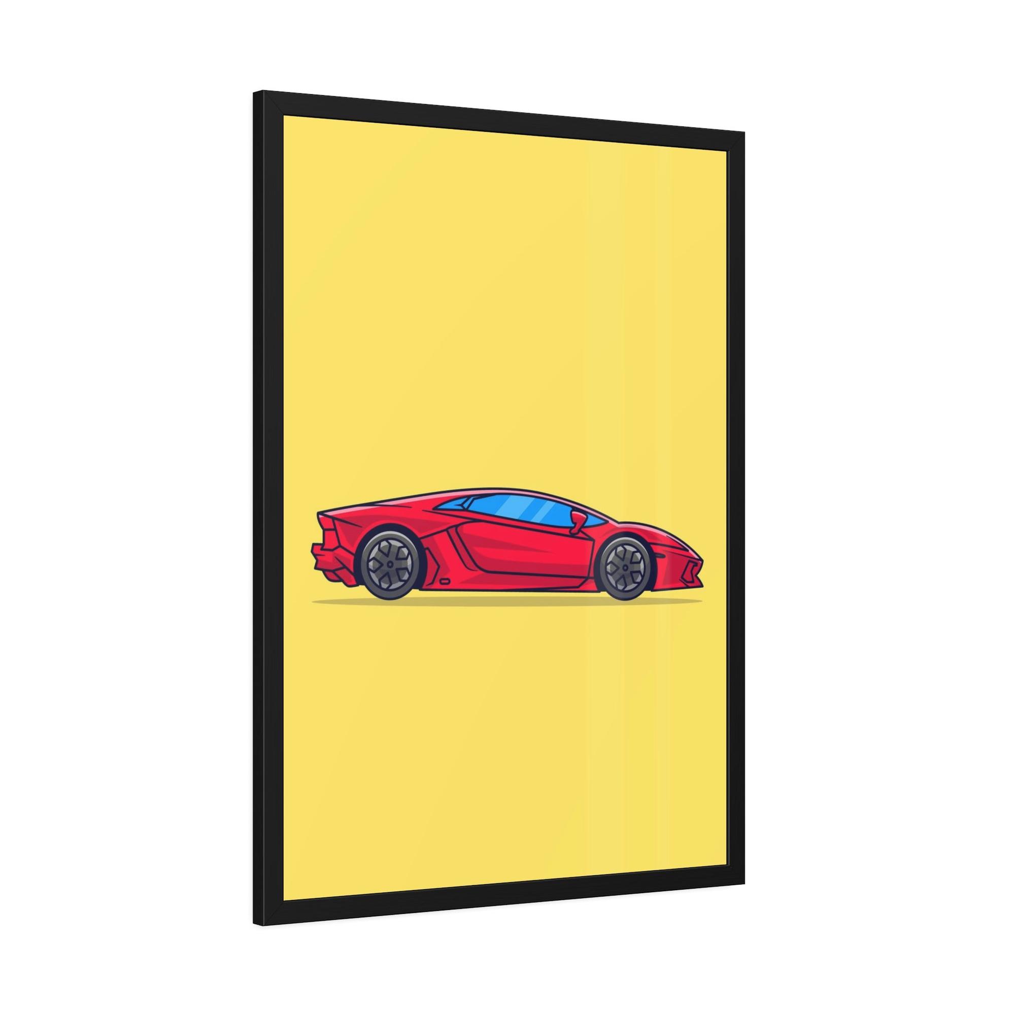 Lamborghini Vibrant Velocity: Red Lamborghini Canvas & Poster Print for Art Enthusiasts