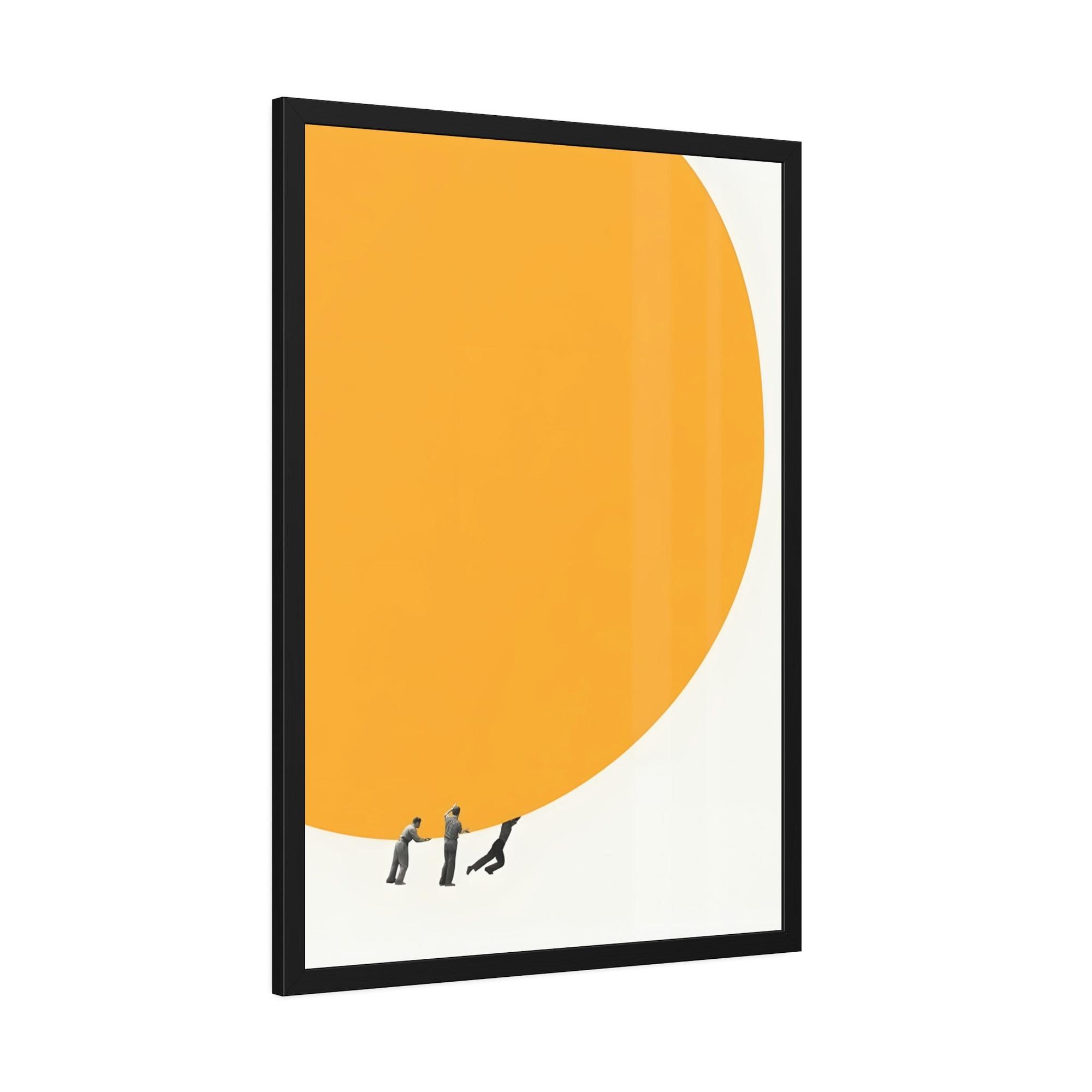Yellow Beautiful Wall Art Print of Yellow Flowers on Natural Canvas