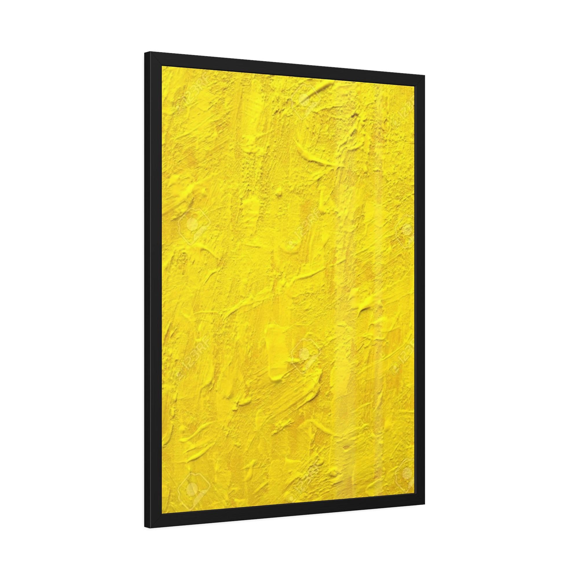 Yellow Relaxing and Serene Wall Art Print of a Yellow Color on Natural Canvas