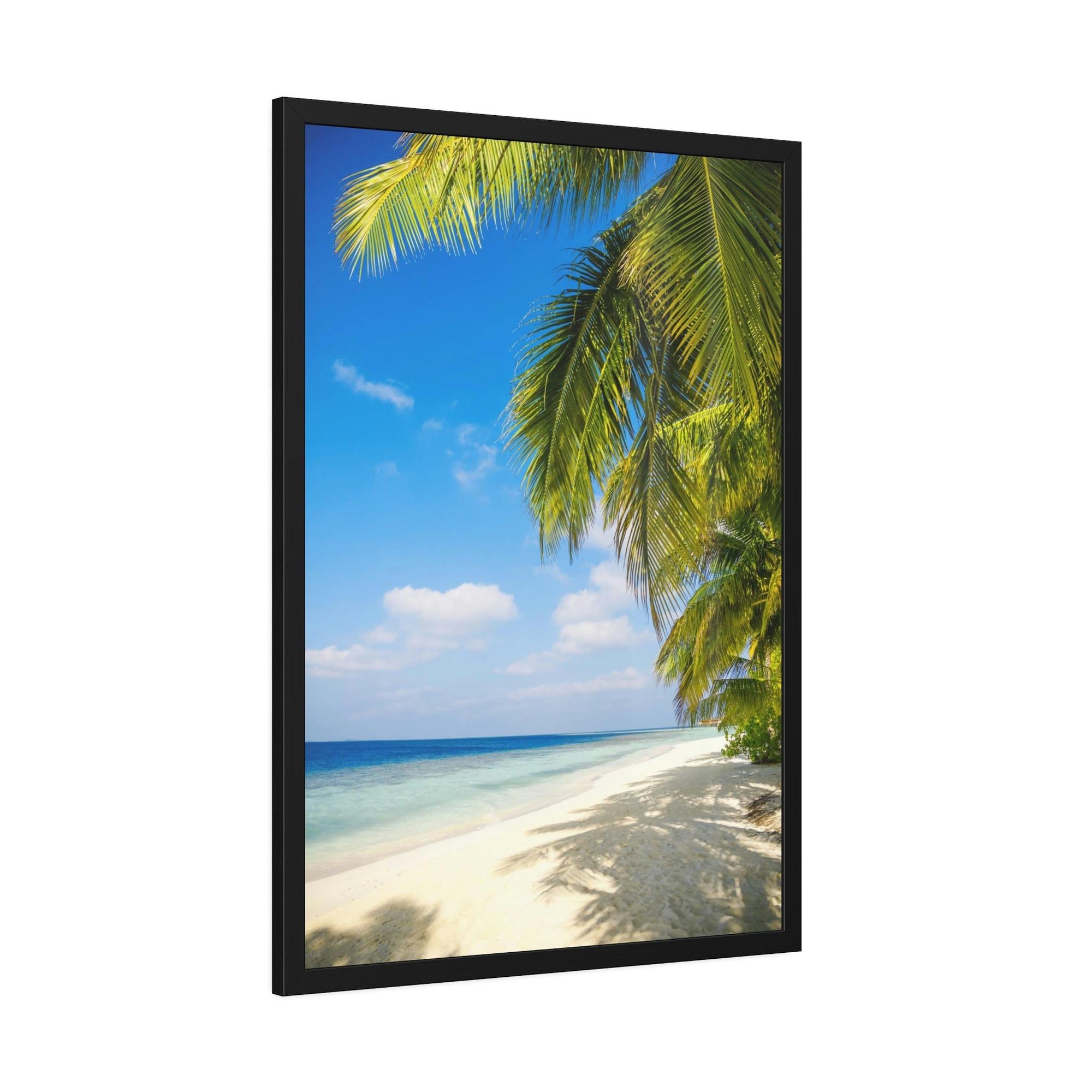 Island Beach Shores of Serenity: Wall Art of an Island Beach on a Natural Canvas & Poster