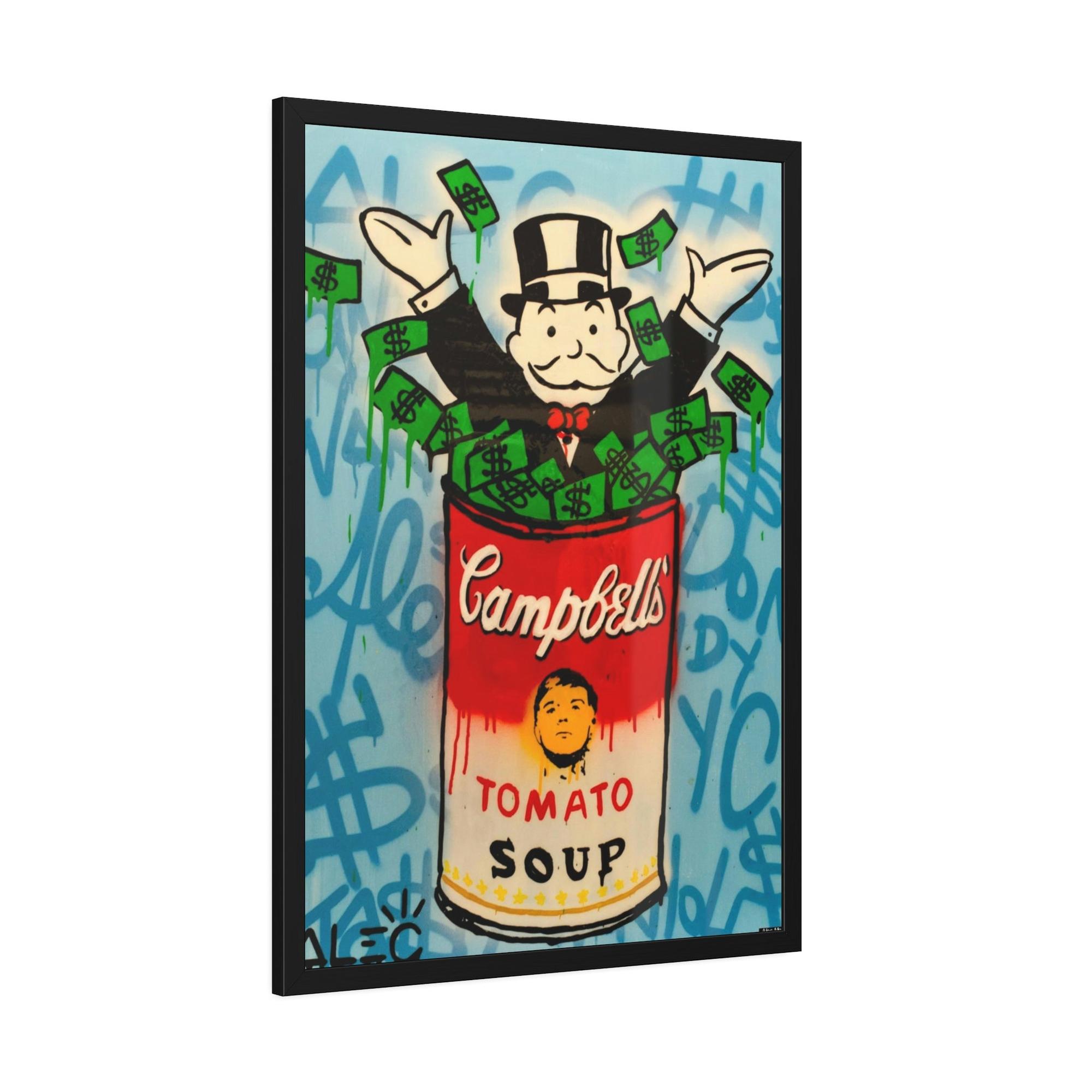 Monopoly & Motivation Money Talks in Alec Monopoly's Canvas Painting: Wall Art and Poster for Finance Enthusiasts
