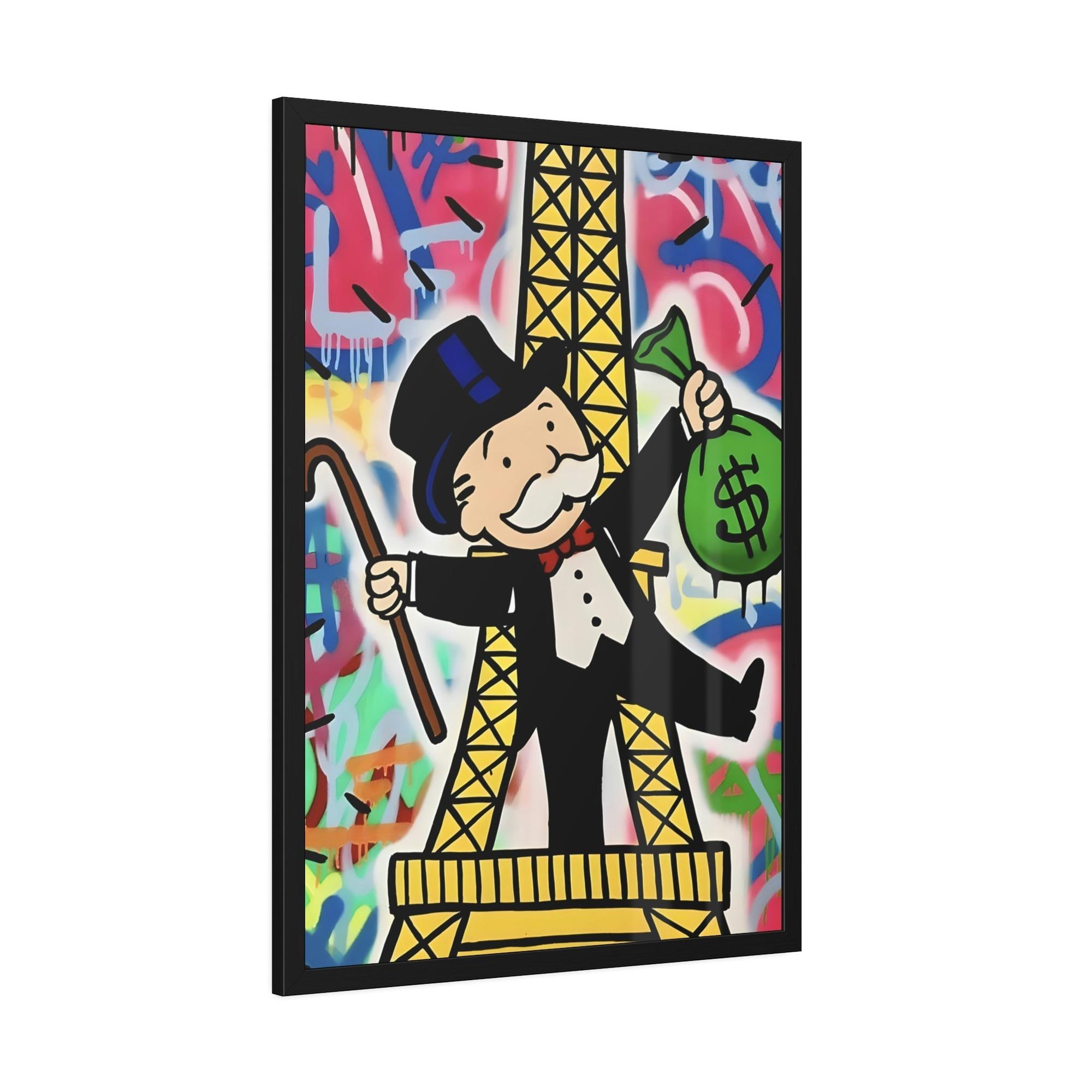 Monopoly & Motivation Living Large: Alec Monopoly's Artistic Prints on Framed Canvas Featuring Images of Wealth and Luxury