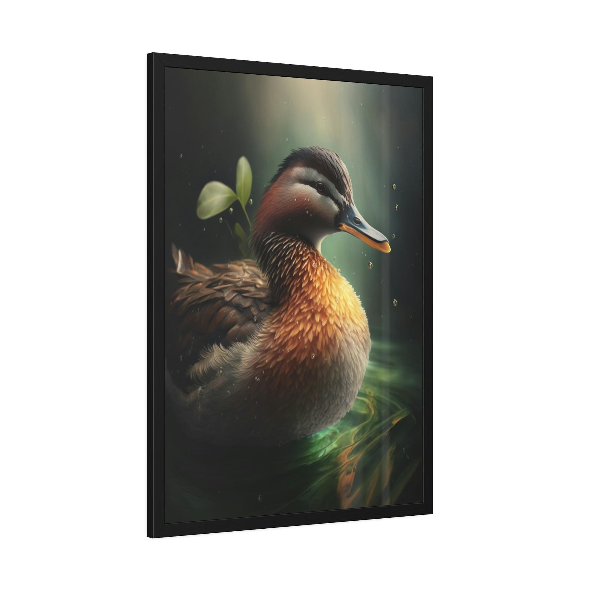 Ducks Graceful Waterfowl: A Painting of Duck in Motion