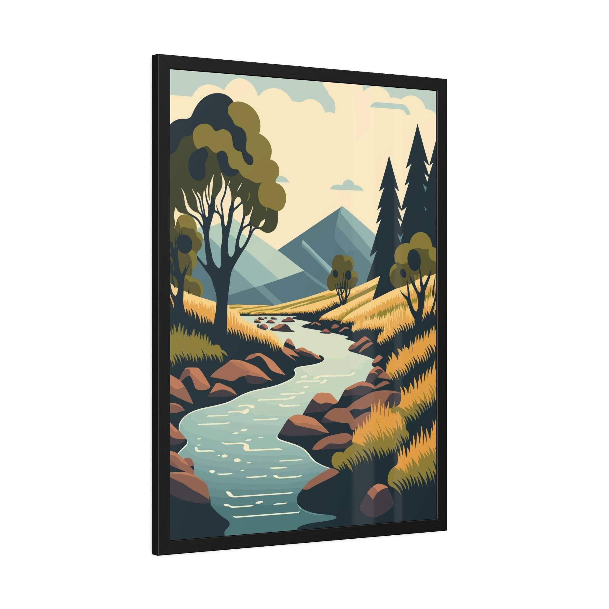 Lakes And Rivers Nature's Symphony: Framed Canvas and Poster Print of Lakes and Rivers