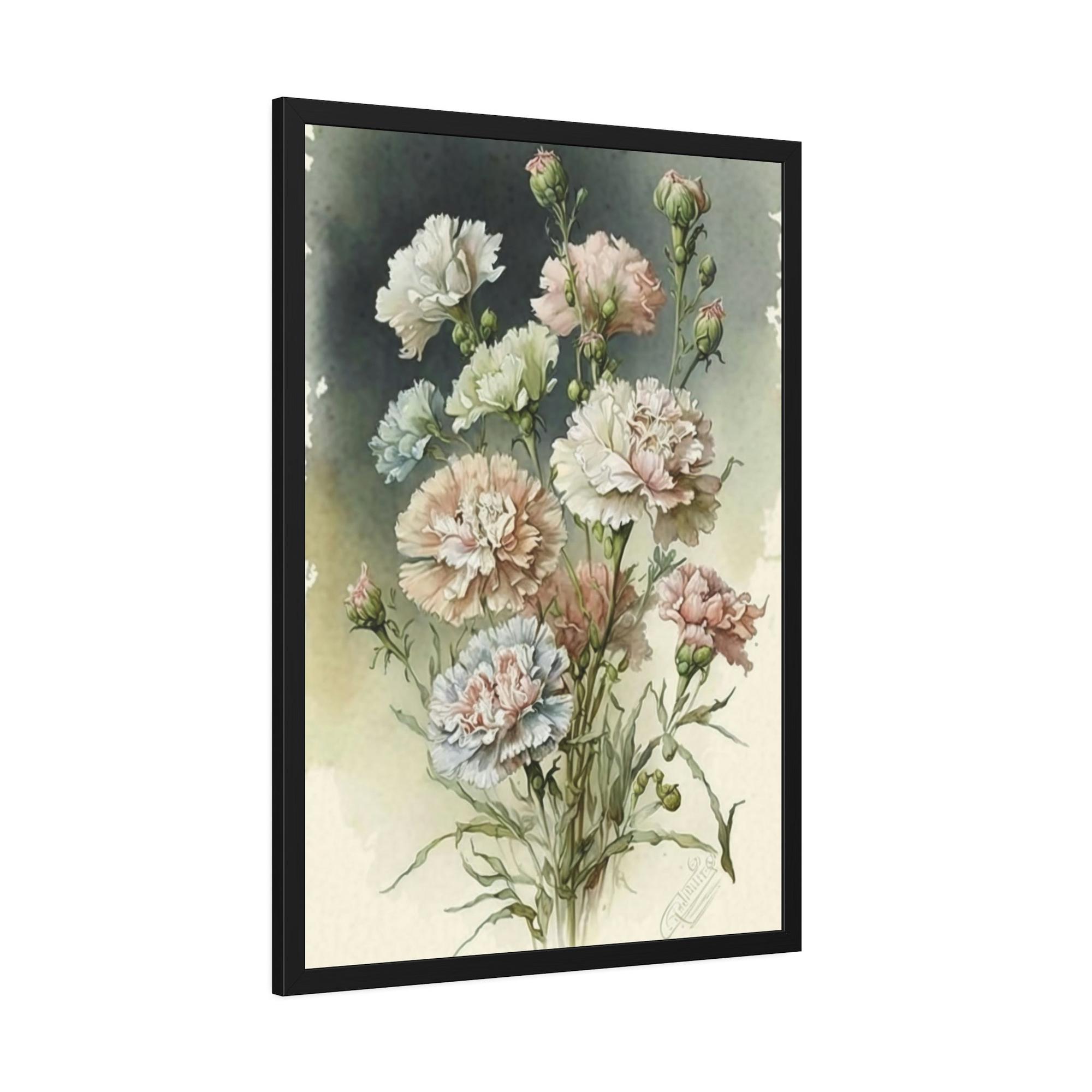 Caribbean Beach Floral Delight: Natural Canvas and Art Prints of Carnations for Home Decor