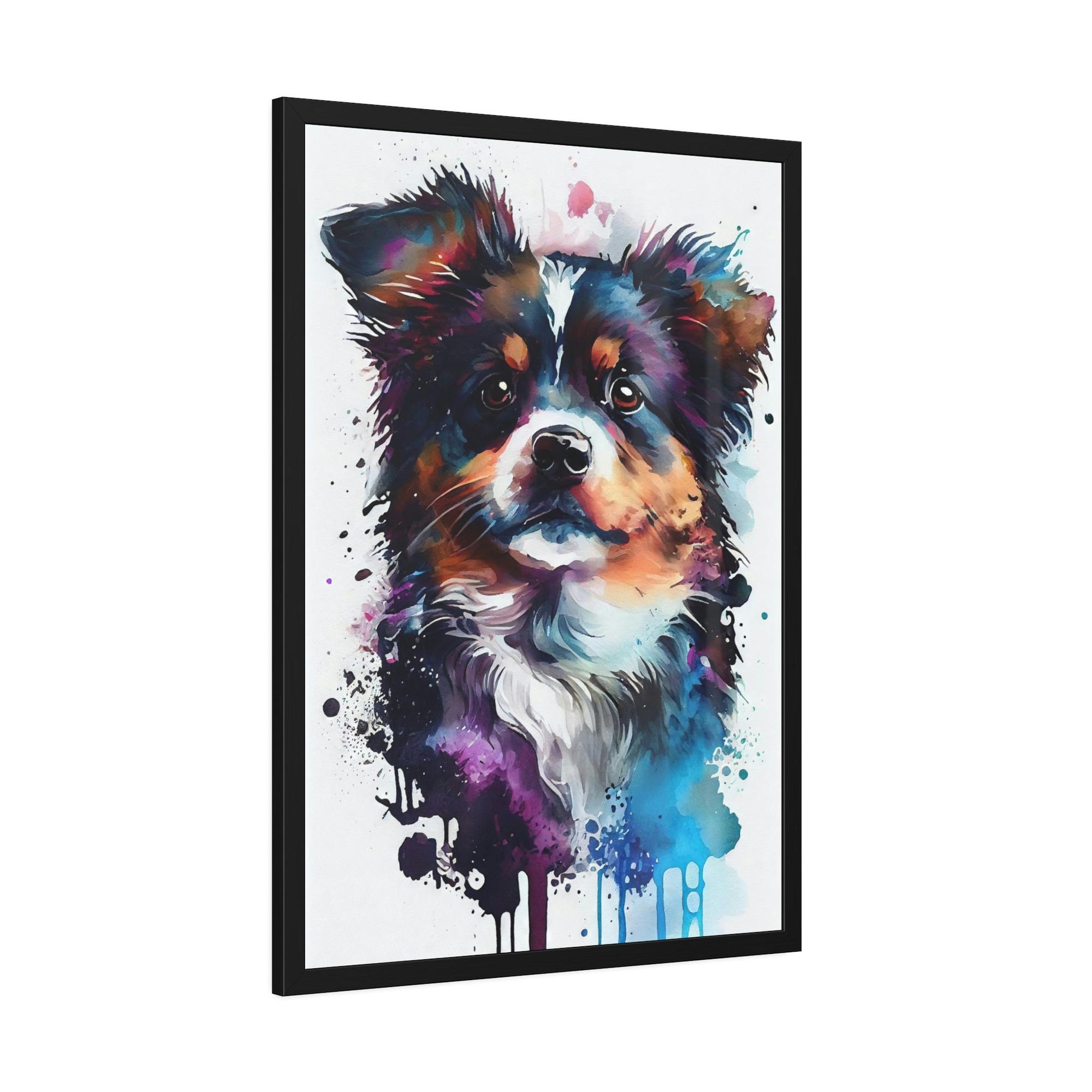 undefined Dog's Life: Framed Poster of a Happy Pup on Canvas