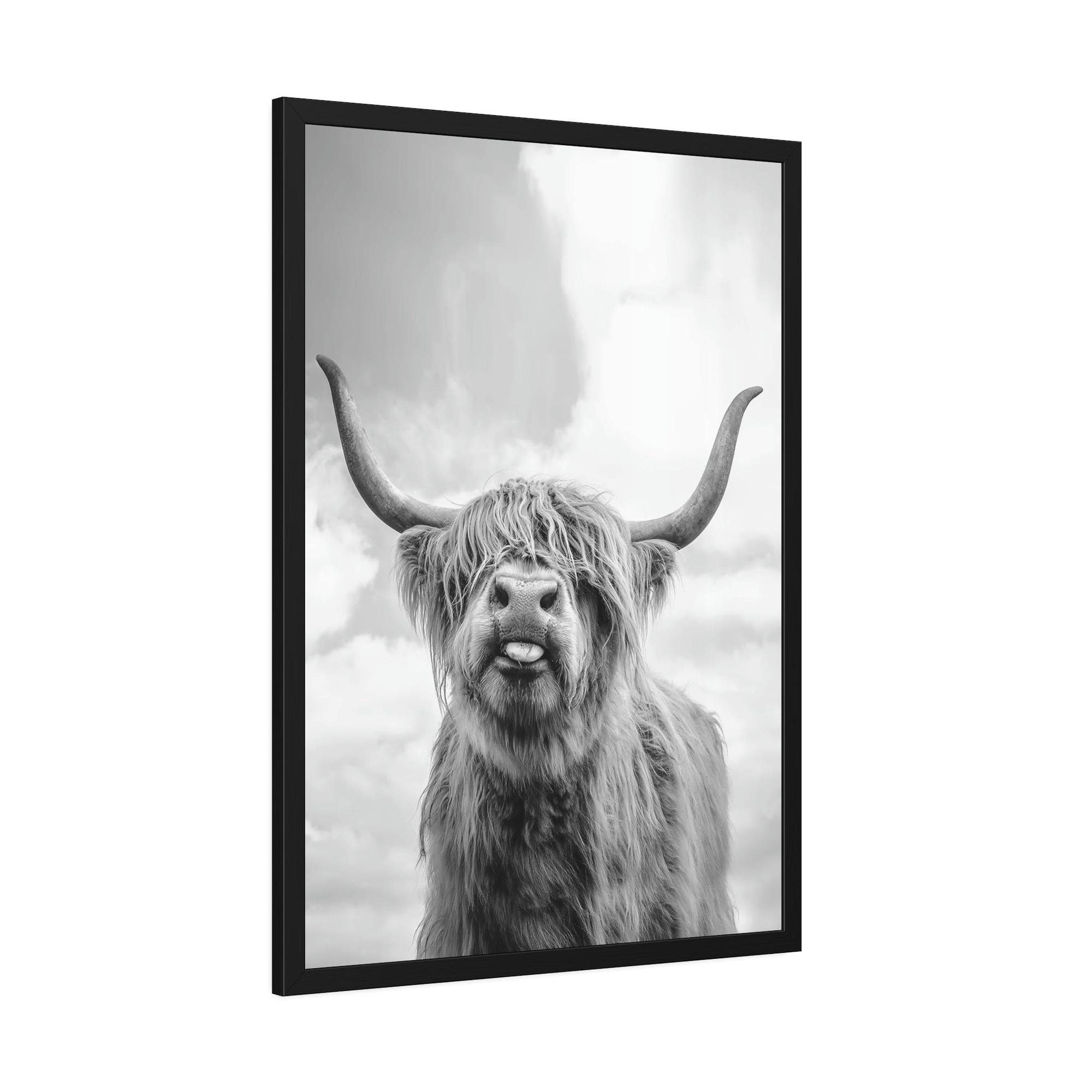 Highland Cow Highland Cow | Wooly Cattle | Black-White Art — Pixoram