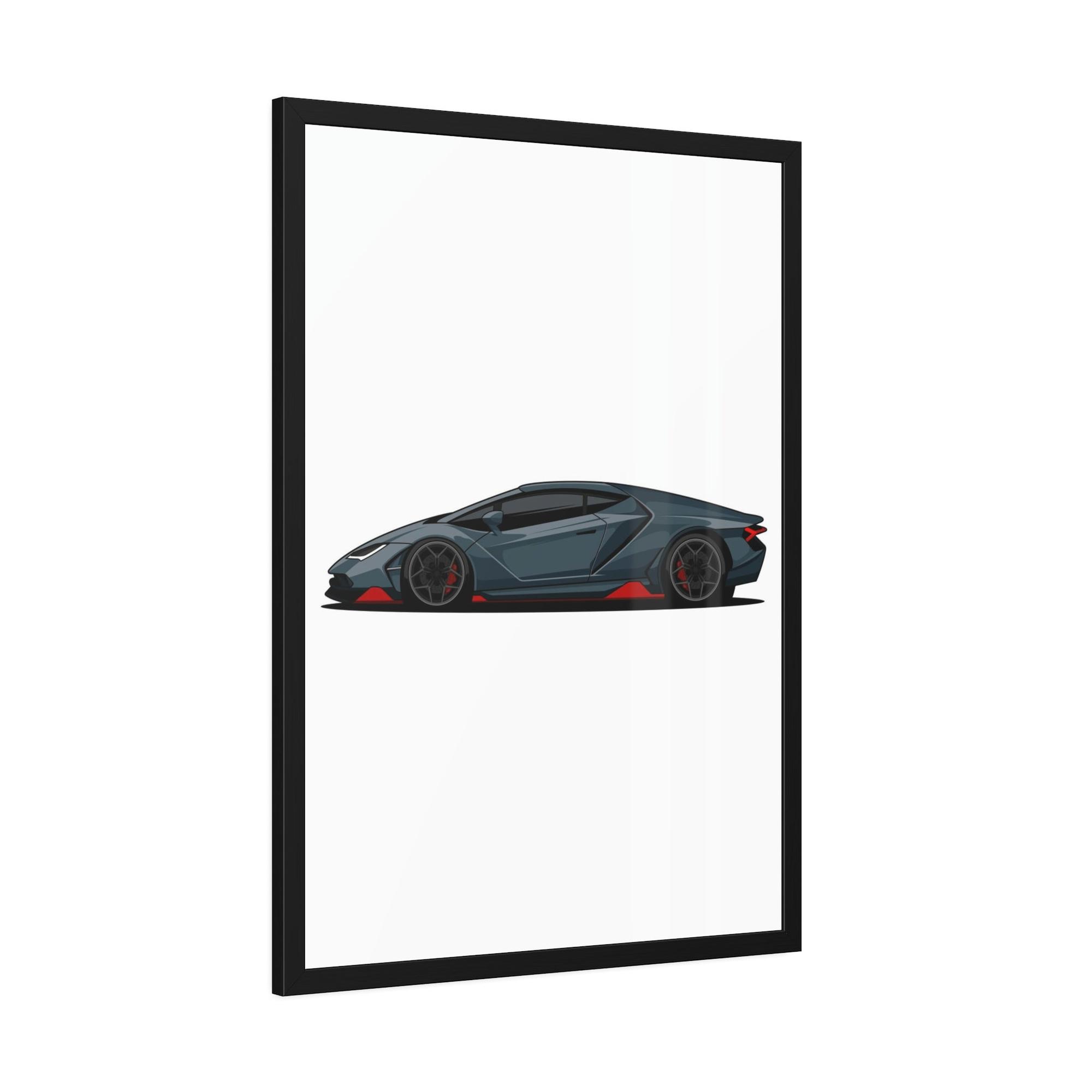 Lamborghini Dark Elegance: Black Lamborghini Framed Poster & Canvas for Wall Decor