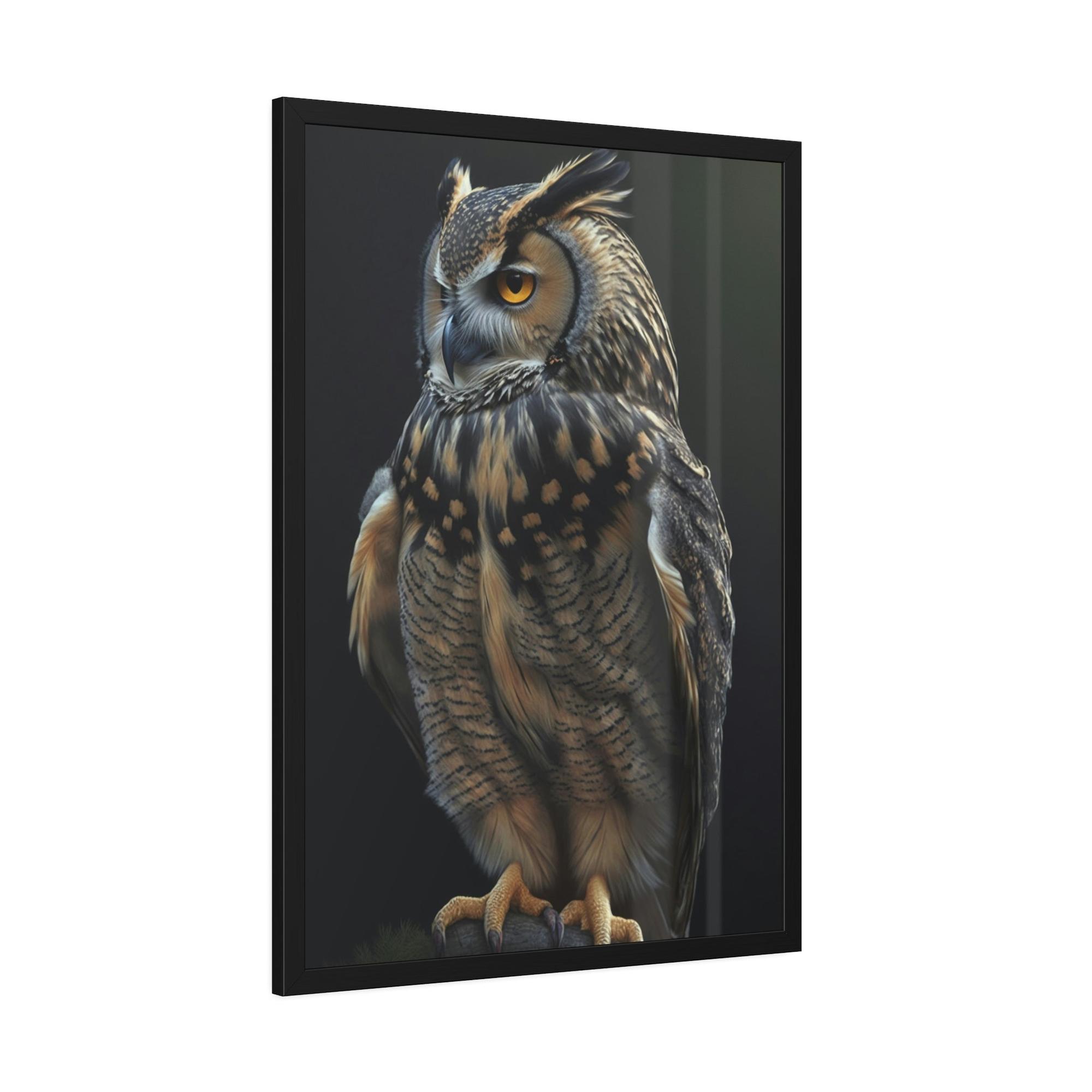 Owls Majestic Hunter: An Artistic Depiction of an Owl on Canvas