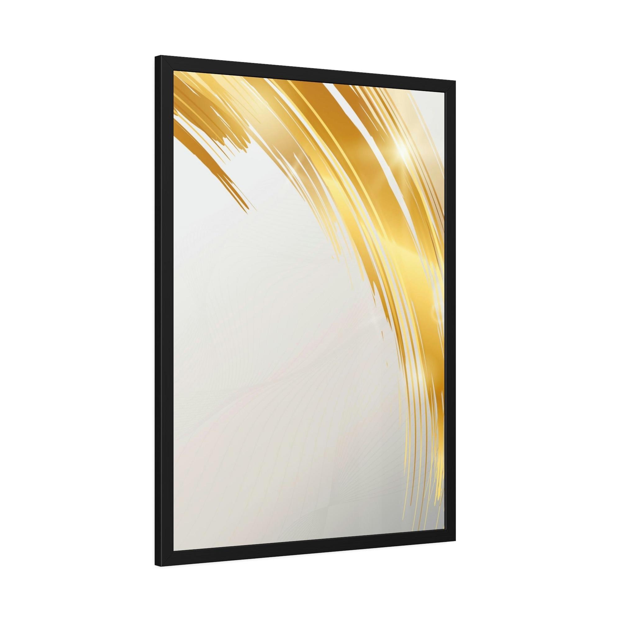 Gold Abstract Art Gilded Elegance: Gold Abstract Art on Natural Canvas & Poster