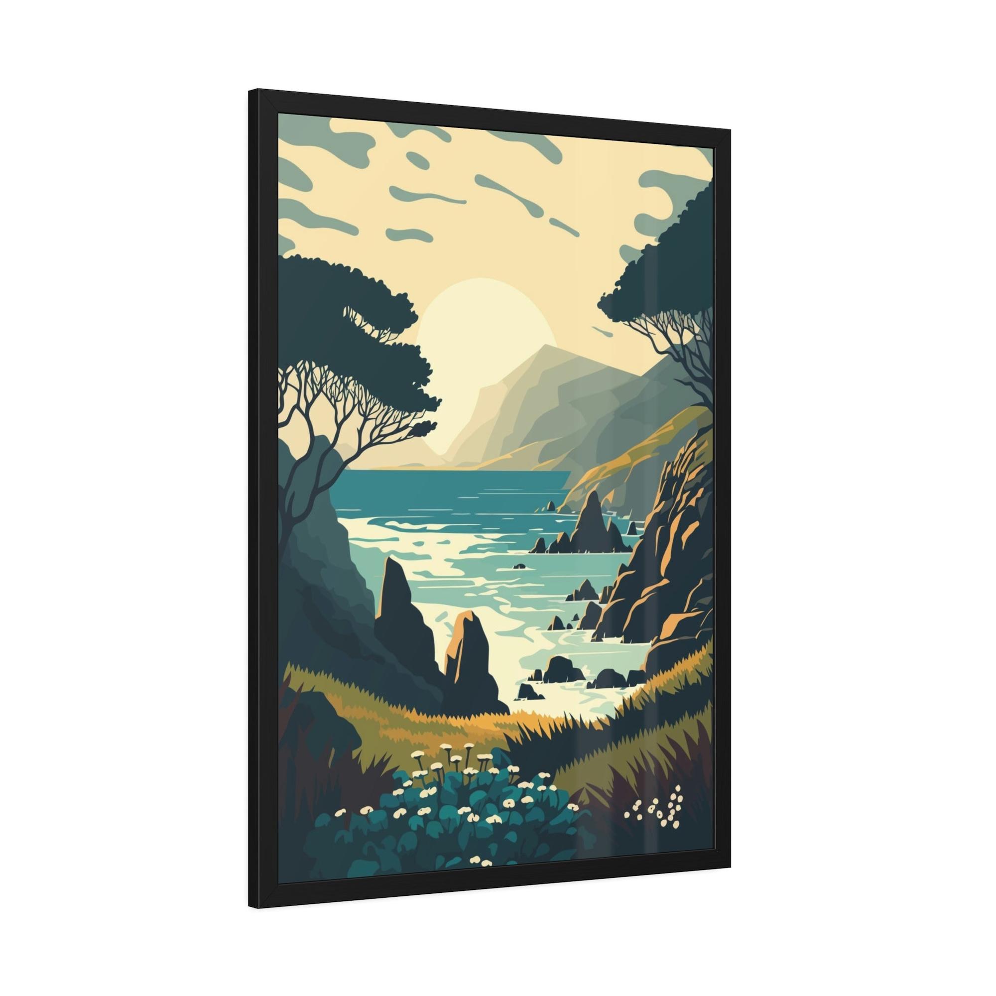Lakes And Rivers The Majesty of Lakes: Poster of a Majestic Lake on Framed Canvas