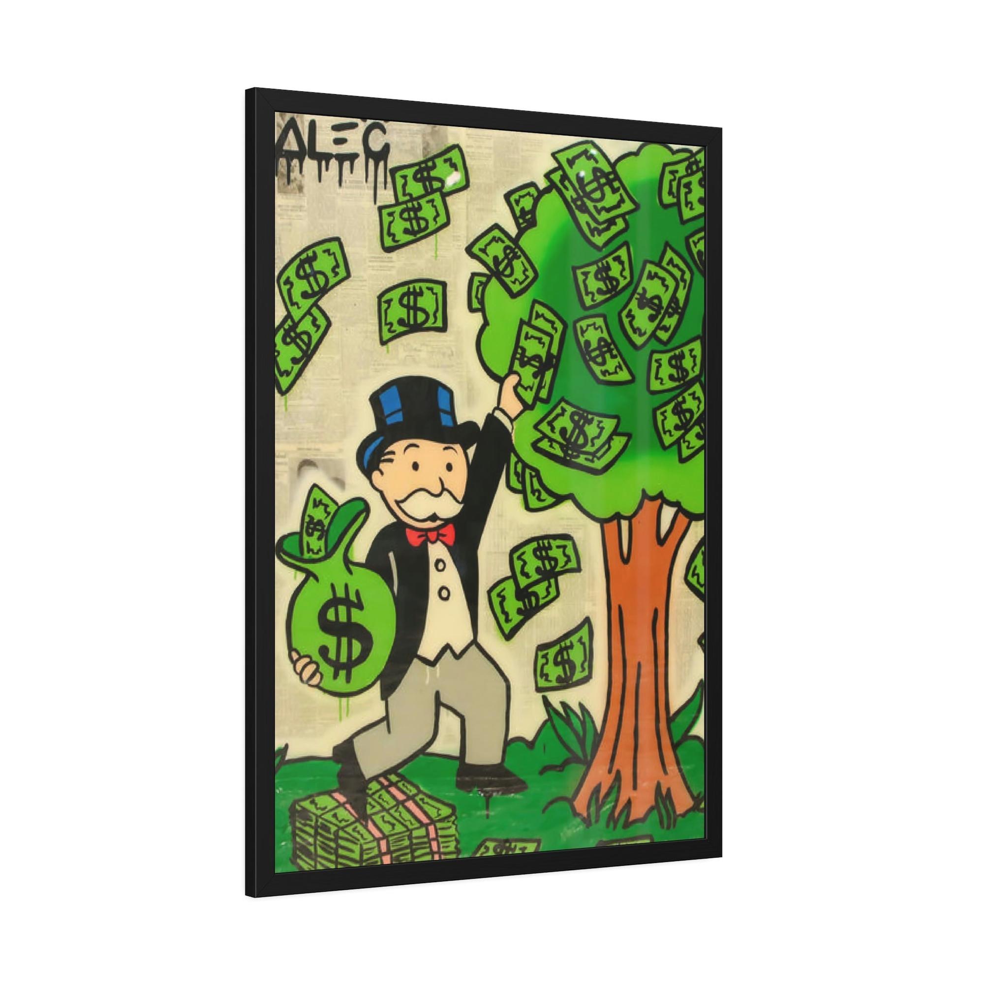 Monopoly & Motivation Colorful Urban Expression: Alec Monopoly on Canvas and Framed Poster