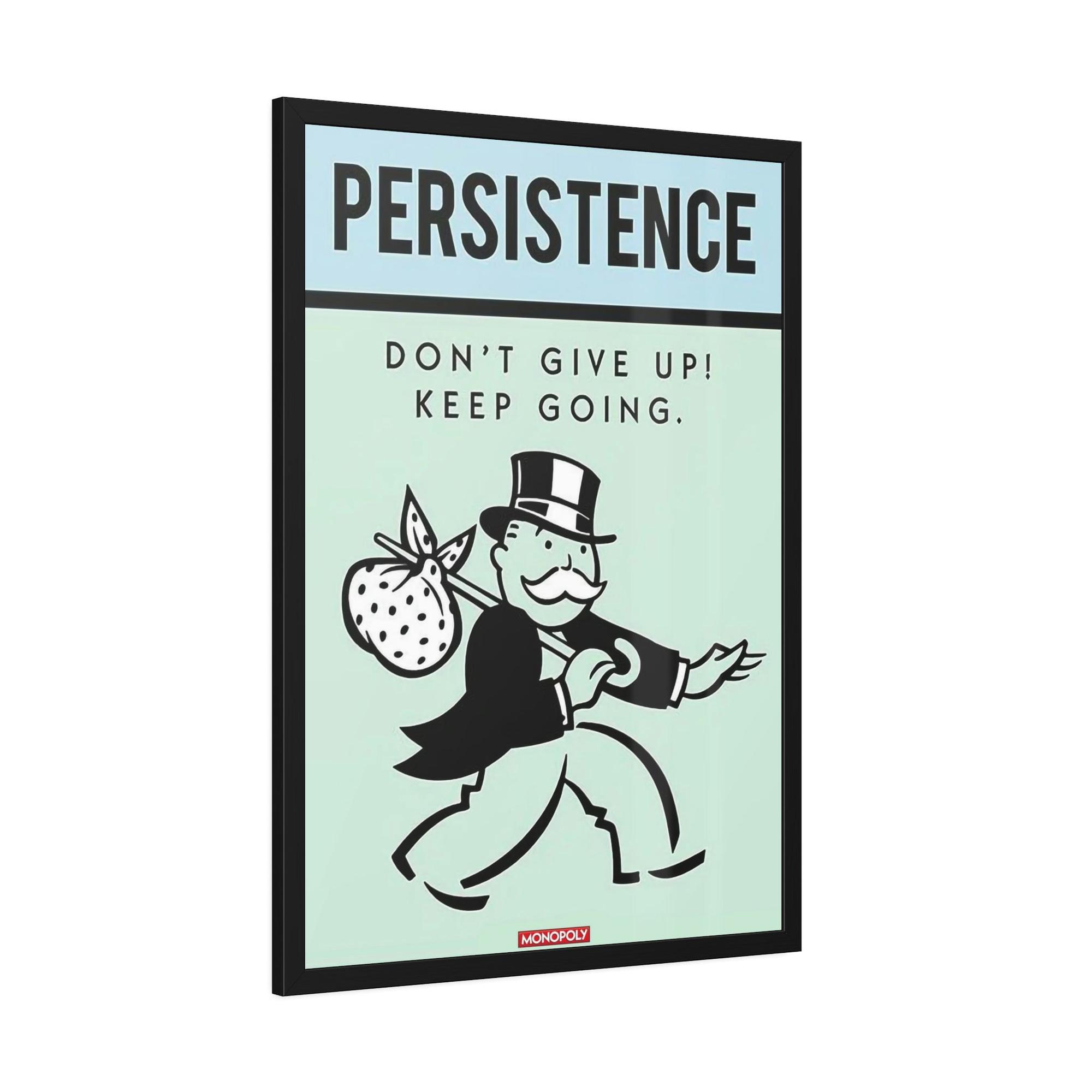 Monopoly & Motivation Creative Wall Decor: Alec Monopoly's Quote Art on Natural Canvas
