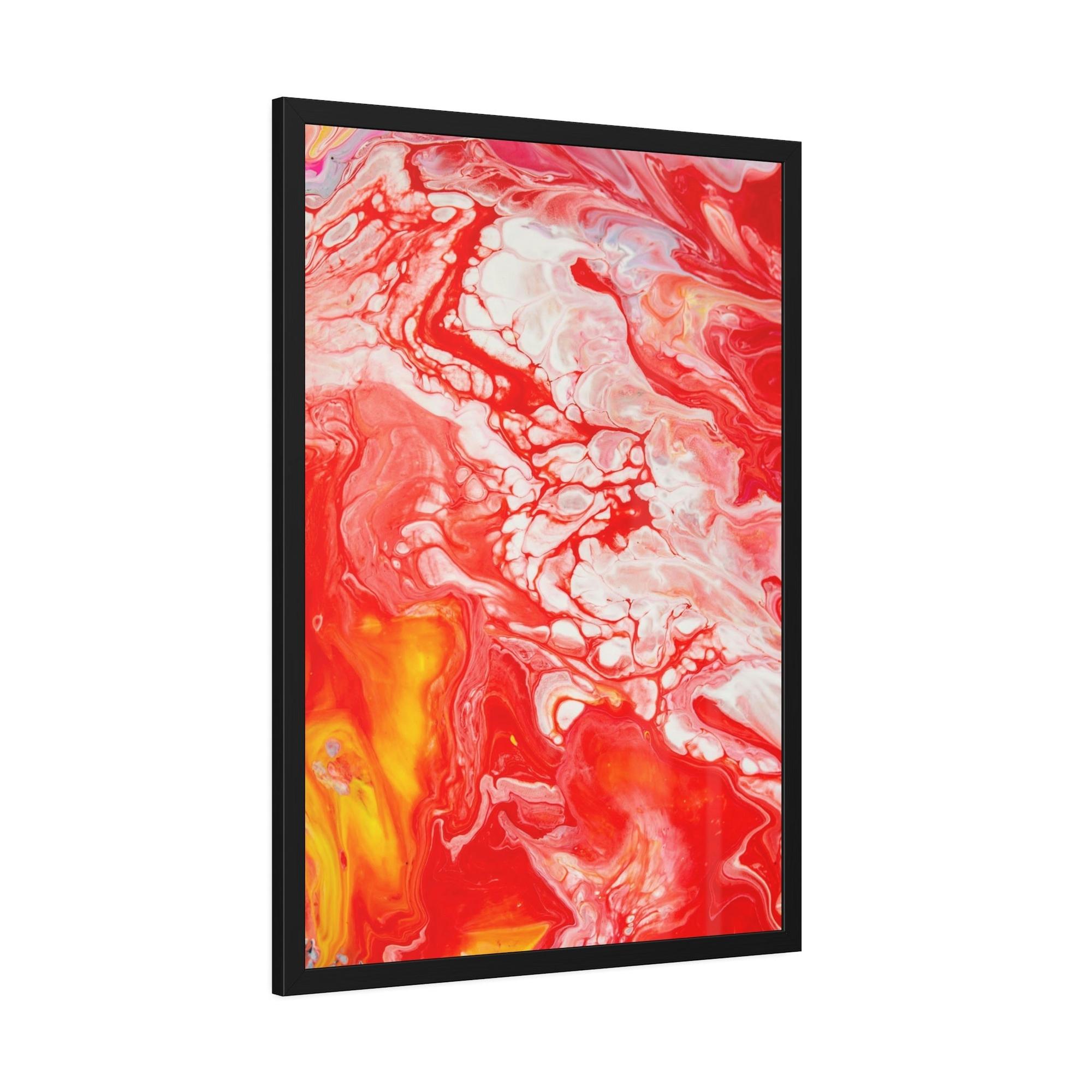 Red Abstract Art Abstract Passion: A Stunning Red Art Print on Framed Poster and Canvas