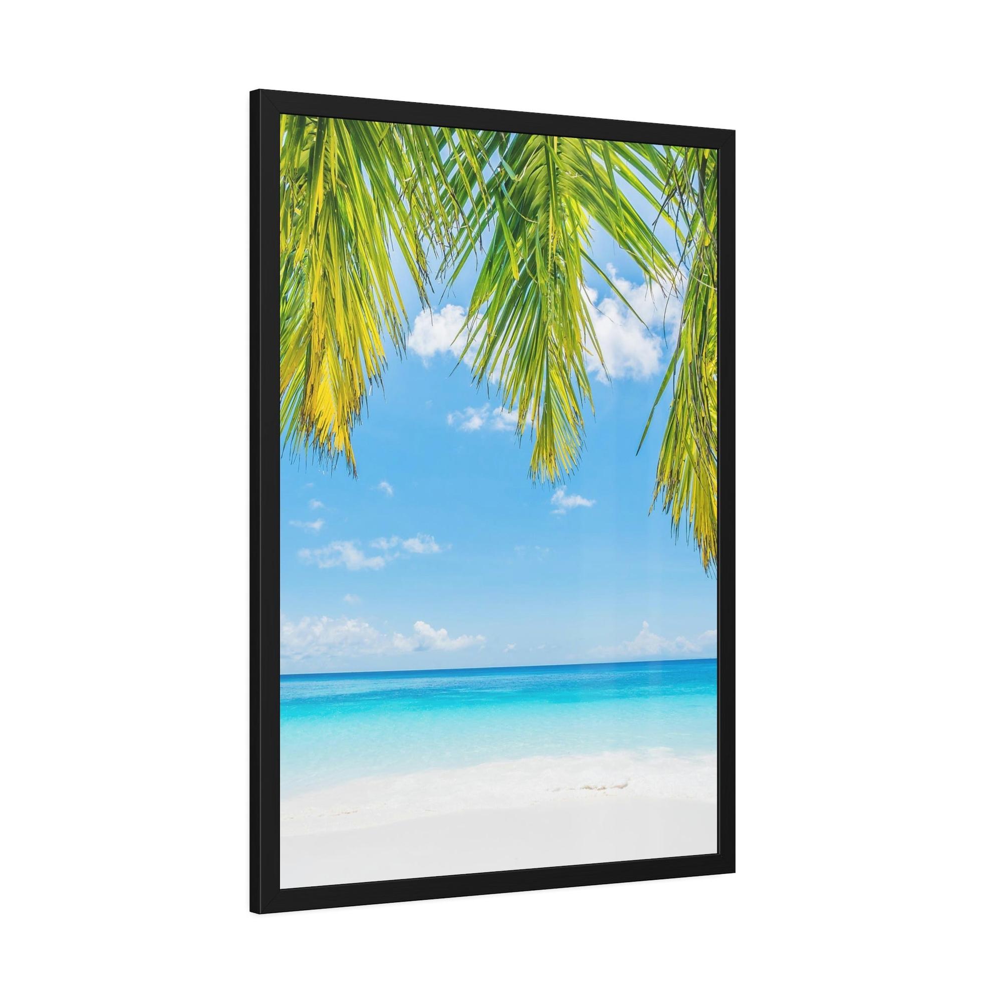 Island Beach Beach Bliss: Wall Art of a Relaxing Island Beach on a Framed Canvas & Poster