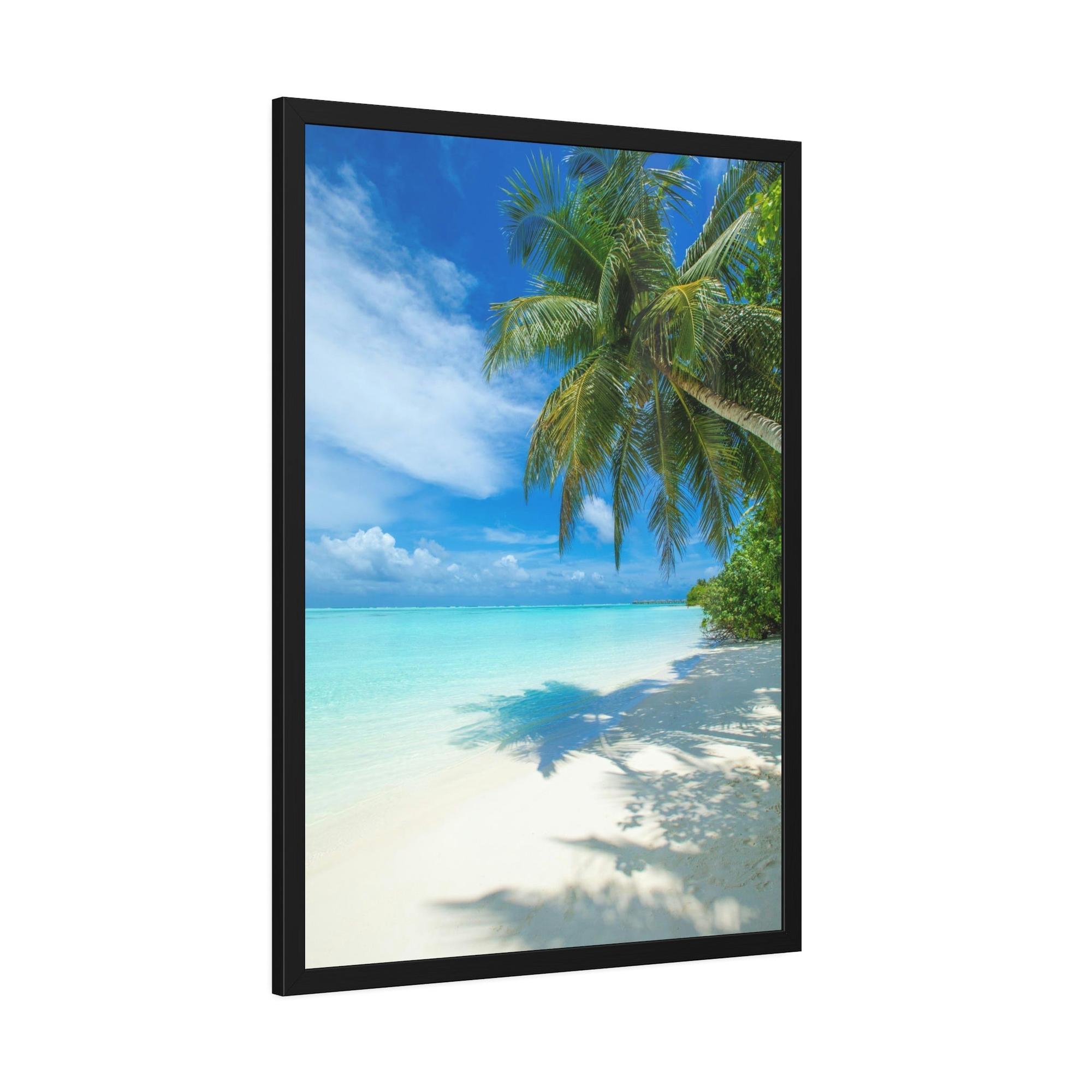 Island Beach Oceanic Dream: Wall Art of a Stunning Island Beach Scene on a Natural Canvas