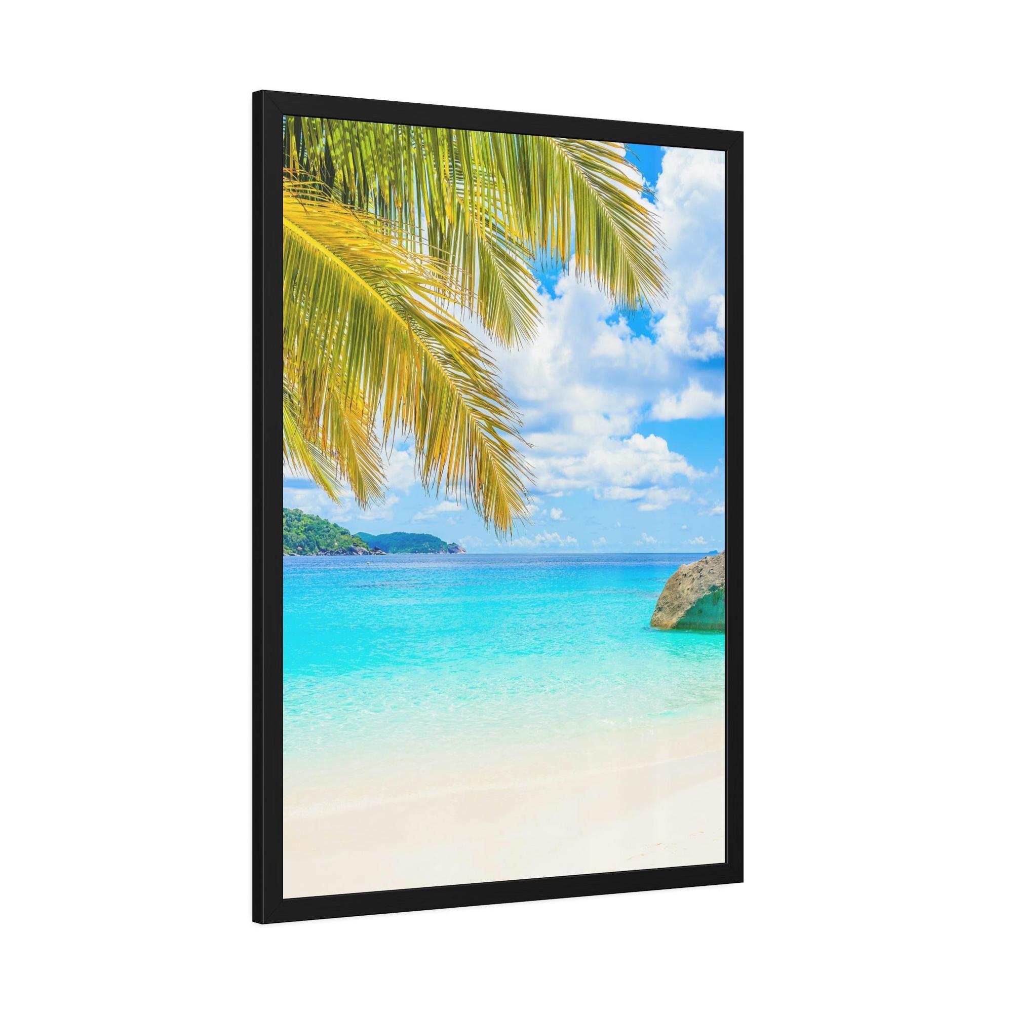 Island Beach Seaside Splendor: Canvas Art of a Tranquil Island Beach Destination