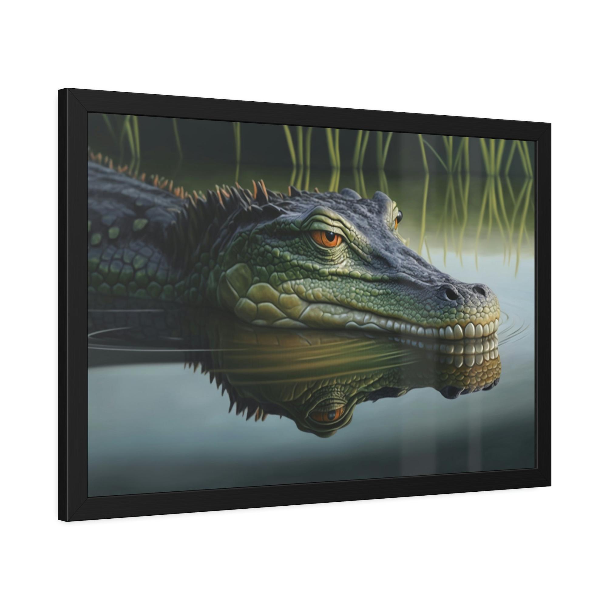 Alligators Alligator Adventure: A Framed Canvas & Poster Artwork of a Wild Gator Scene