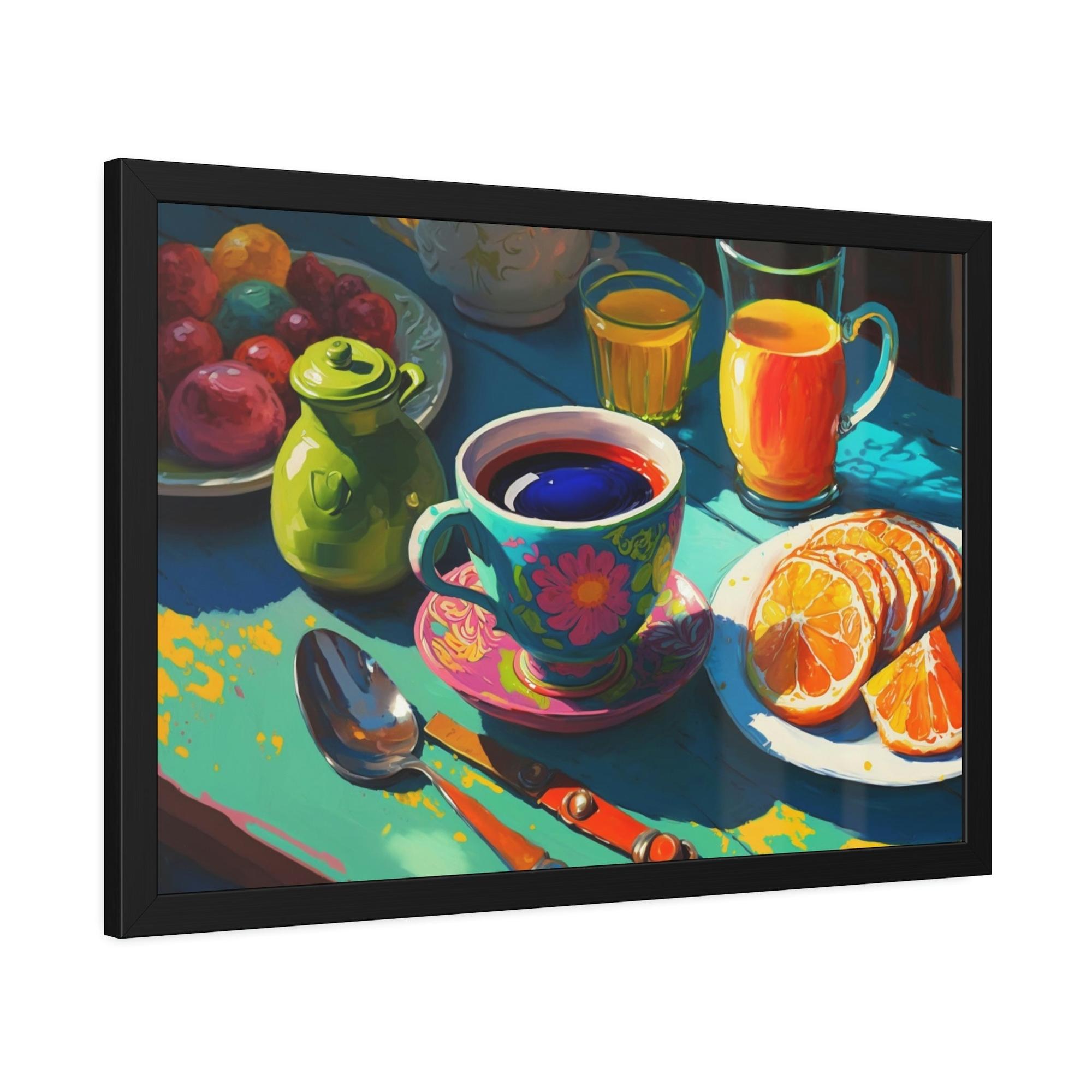 Breakfast Scrumptious Start: Natural Canvas Print of a Tasty Breakfast Buffet