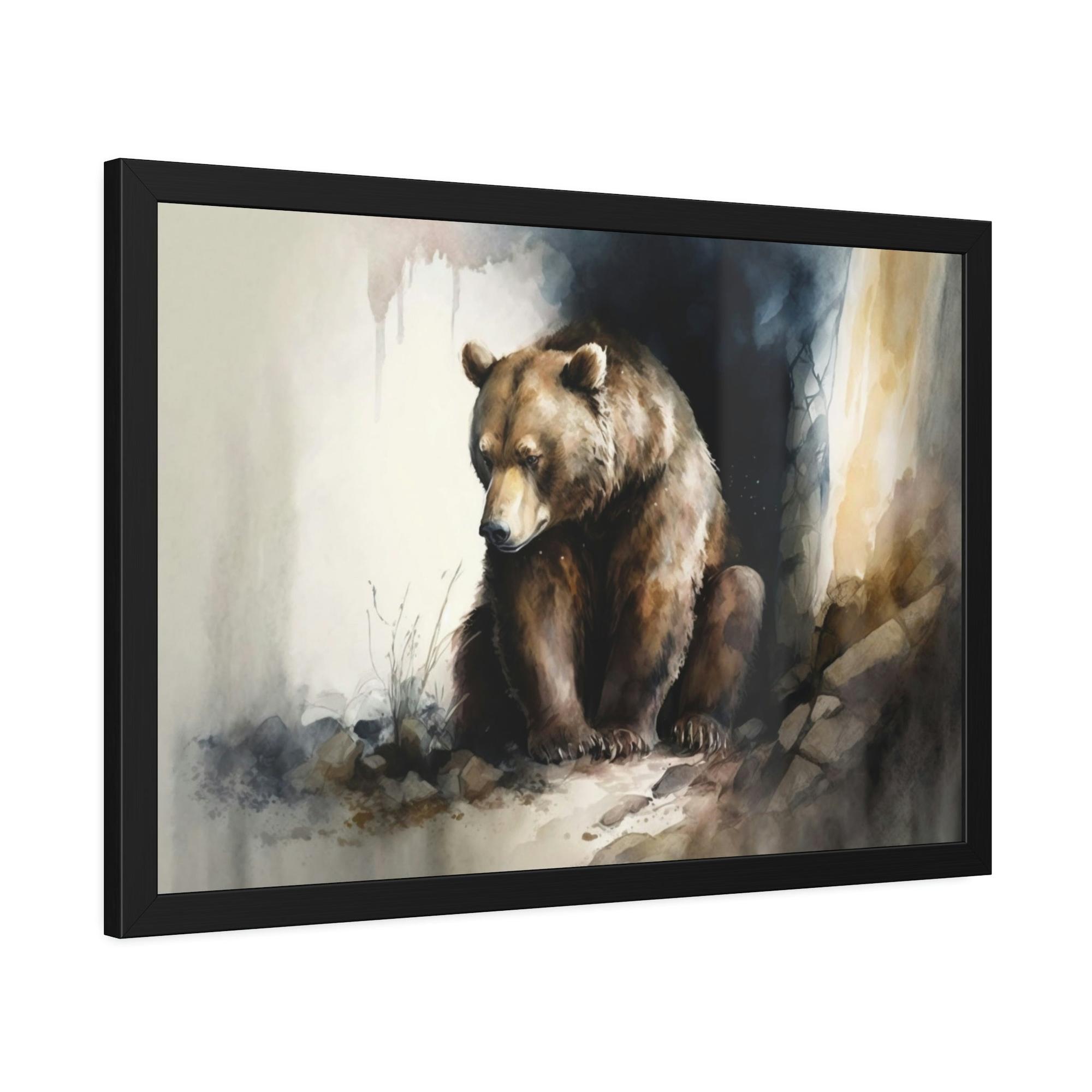 Bears The Watchful Eye: Natural Canvas & Poster Print of a Grizzly Bear in the Wild
