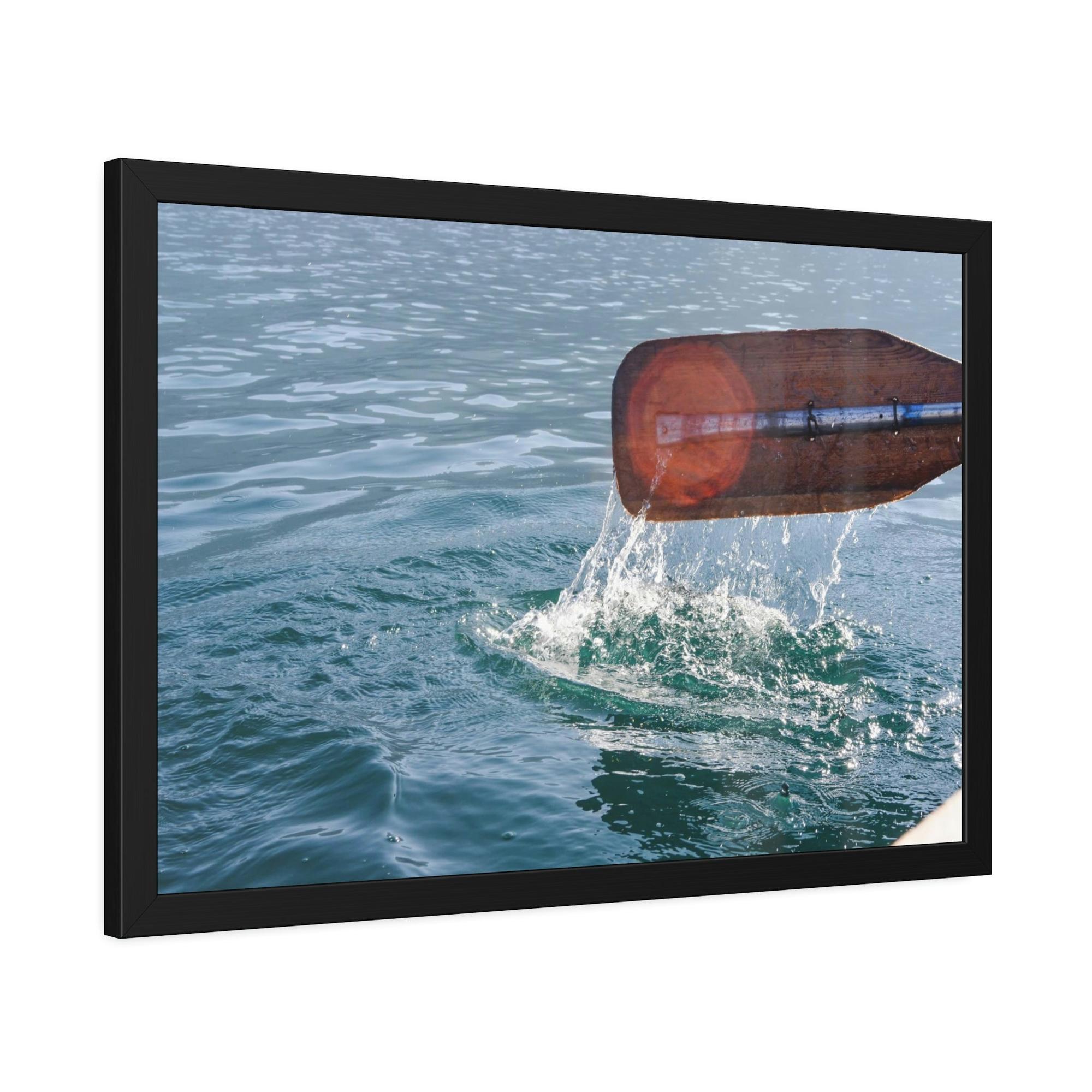 Boating Sailing the Seas: Natural Canvas and Framed Poster with Boating Art