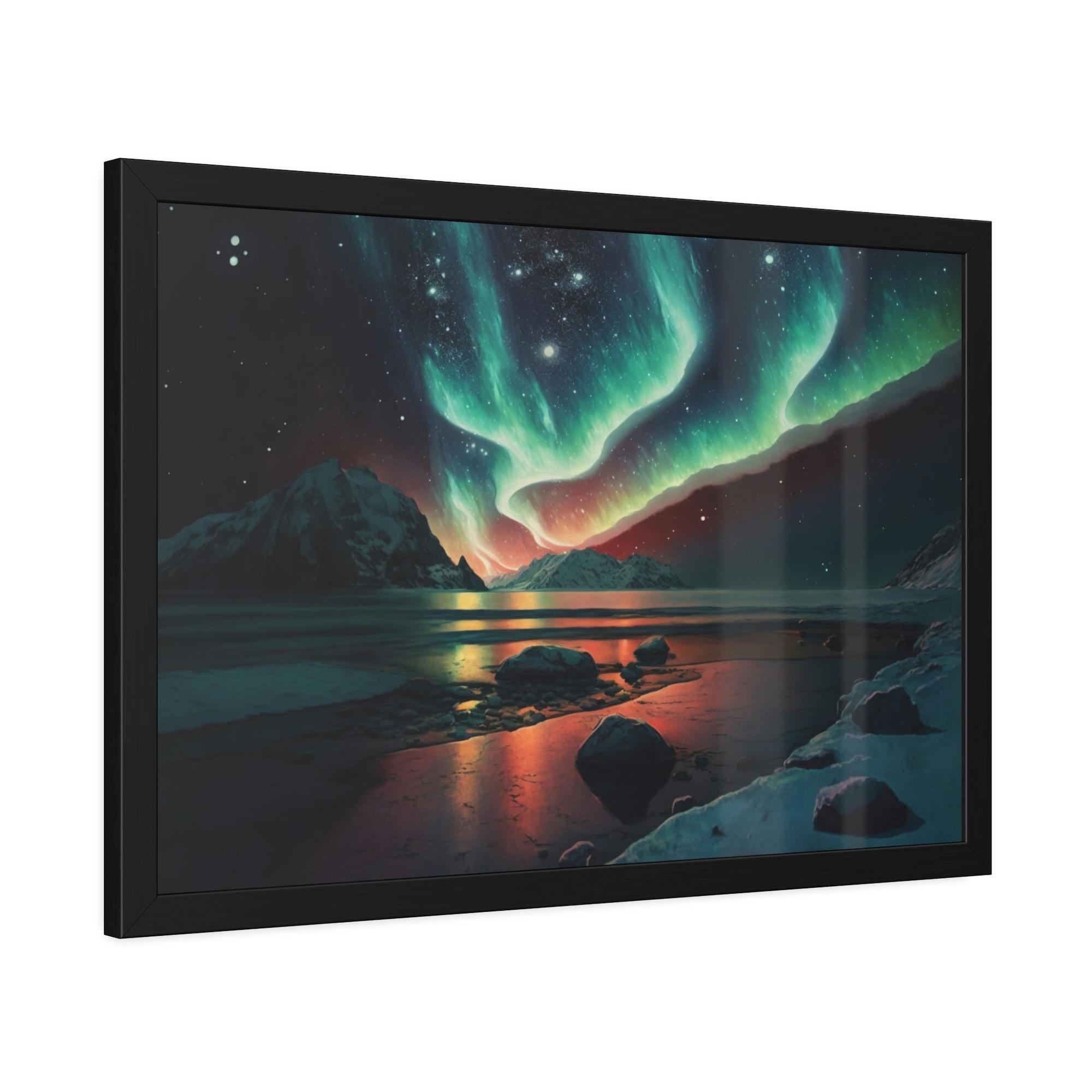Aurora Borealis Northern Lights Dance: Stunning Aurora Borealis Wall Art on Natural Canvas