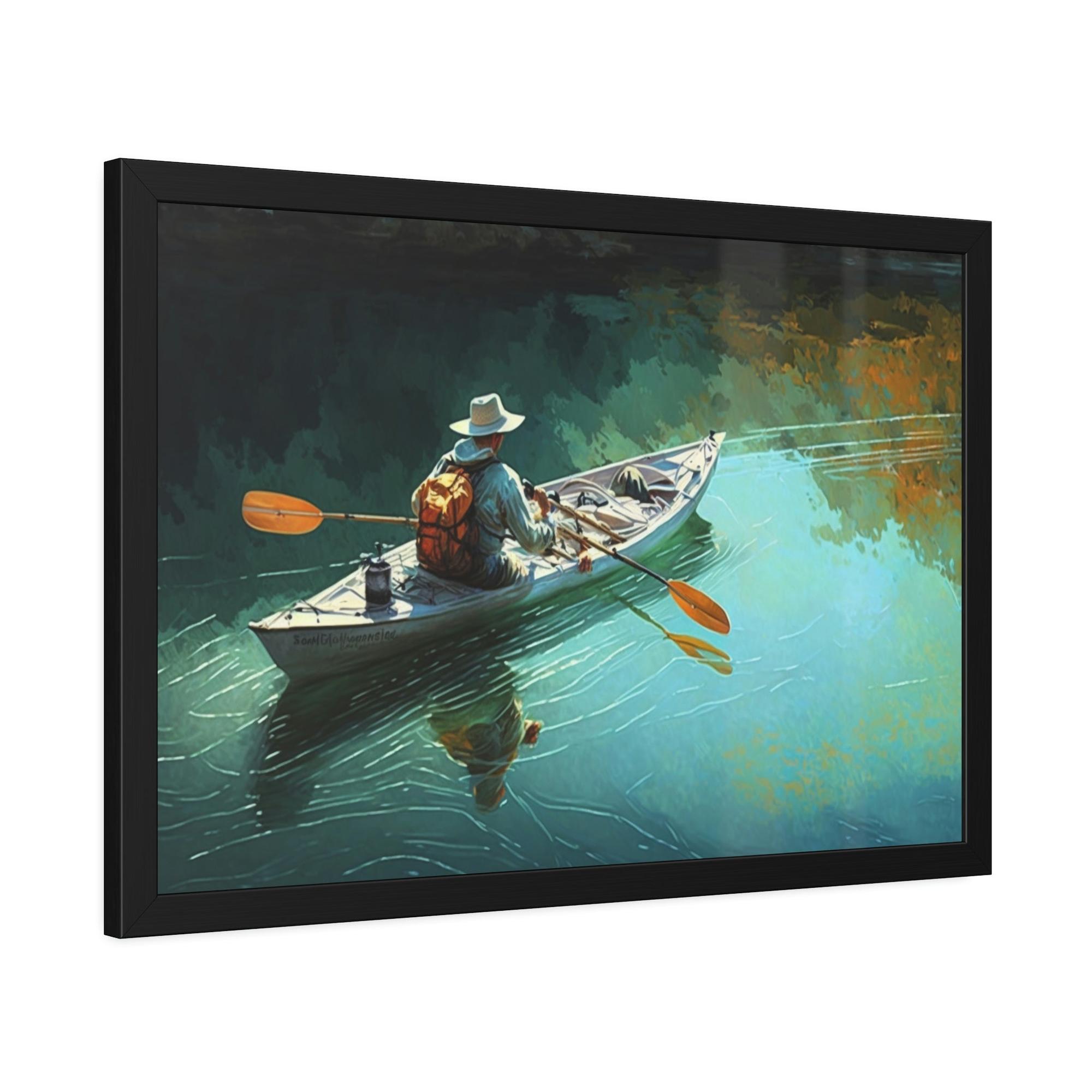 Boating Boating Adventure: Framed Canvas and Print with Scenic Boating Art