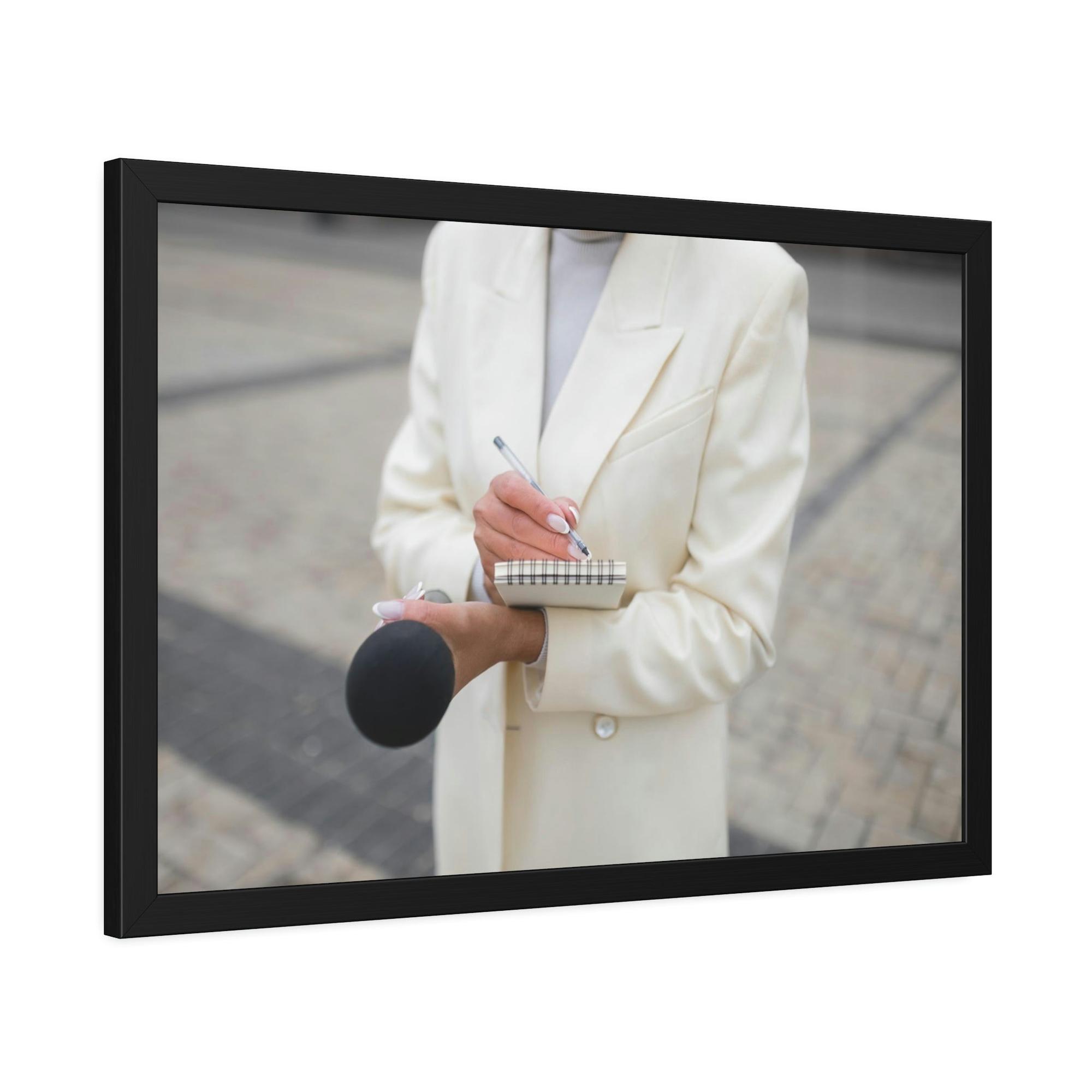 Authors & Journalists Chroniclers of History: Framed Canvas Art with Images of Journalists Covering Major Events