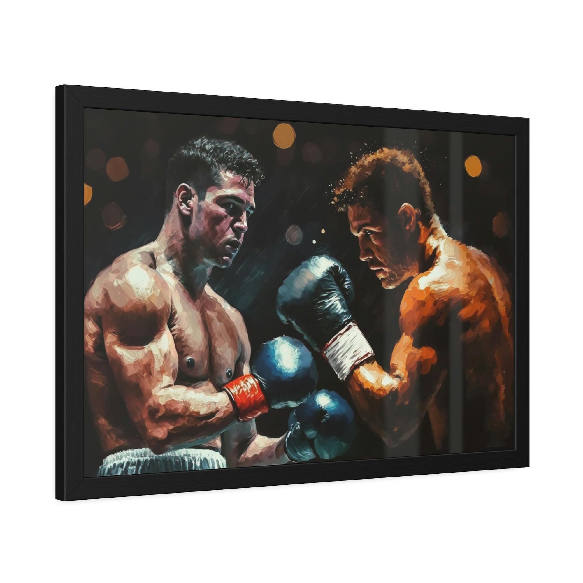 Boxing Boxing Power: Framed Canvas and Print with Powerful Boxing Art