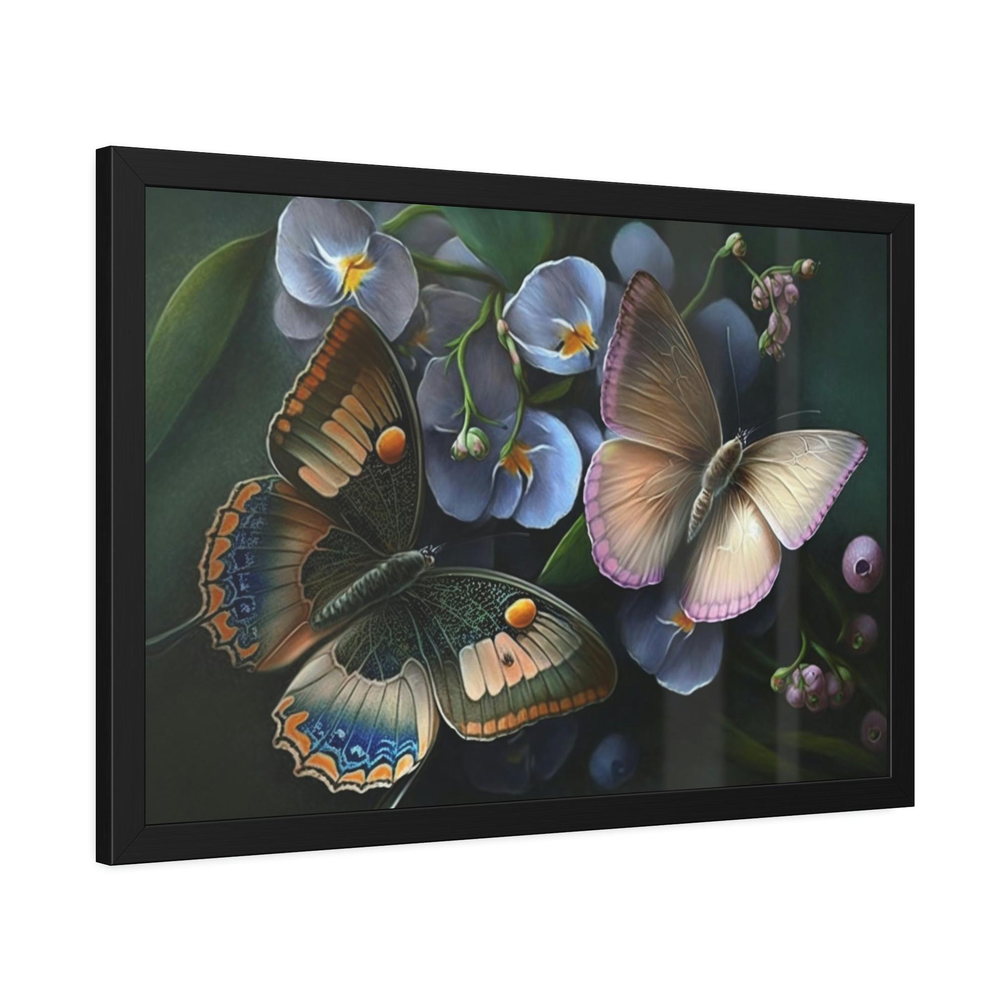 Butterflys Butterfly Garden: Framed Canvas & Poster Art Print of Fluttering Insects