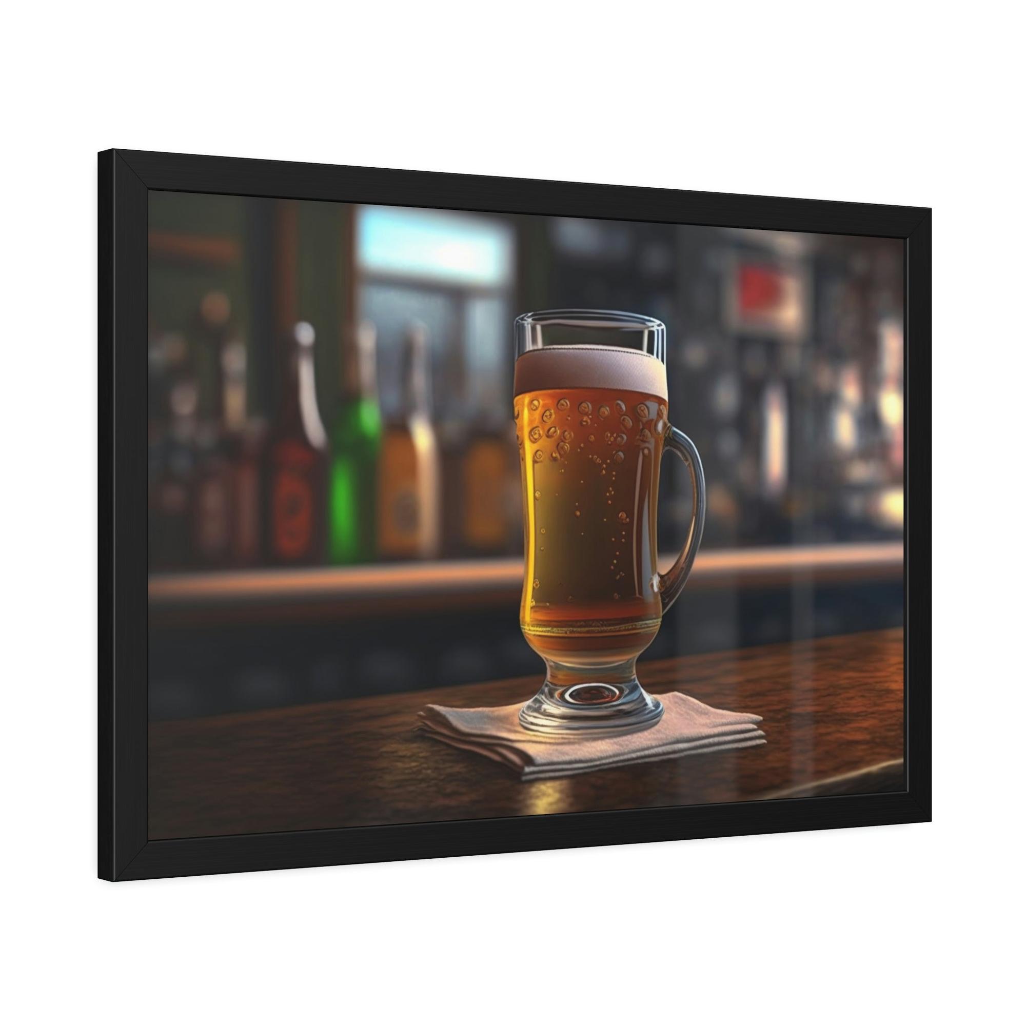 Beer Drink in the Art: Framed Beer Posters for Your Home Bar