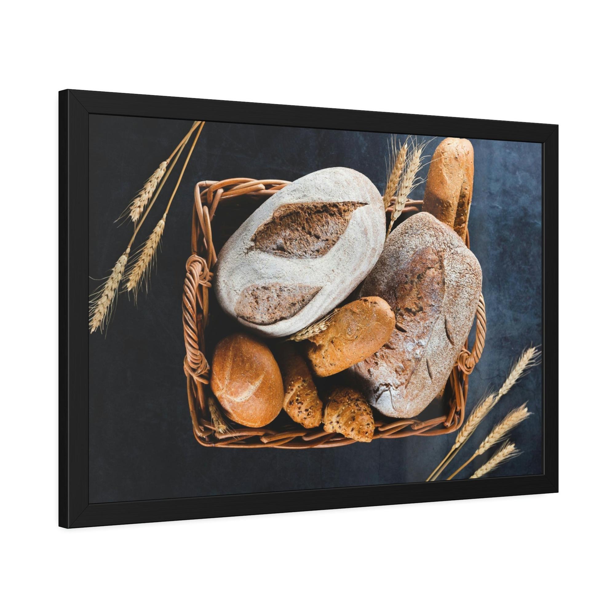 Bread Rustic Bakery Delight: Natural Canvas and Poster with Freshly Baked Bread Art