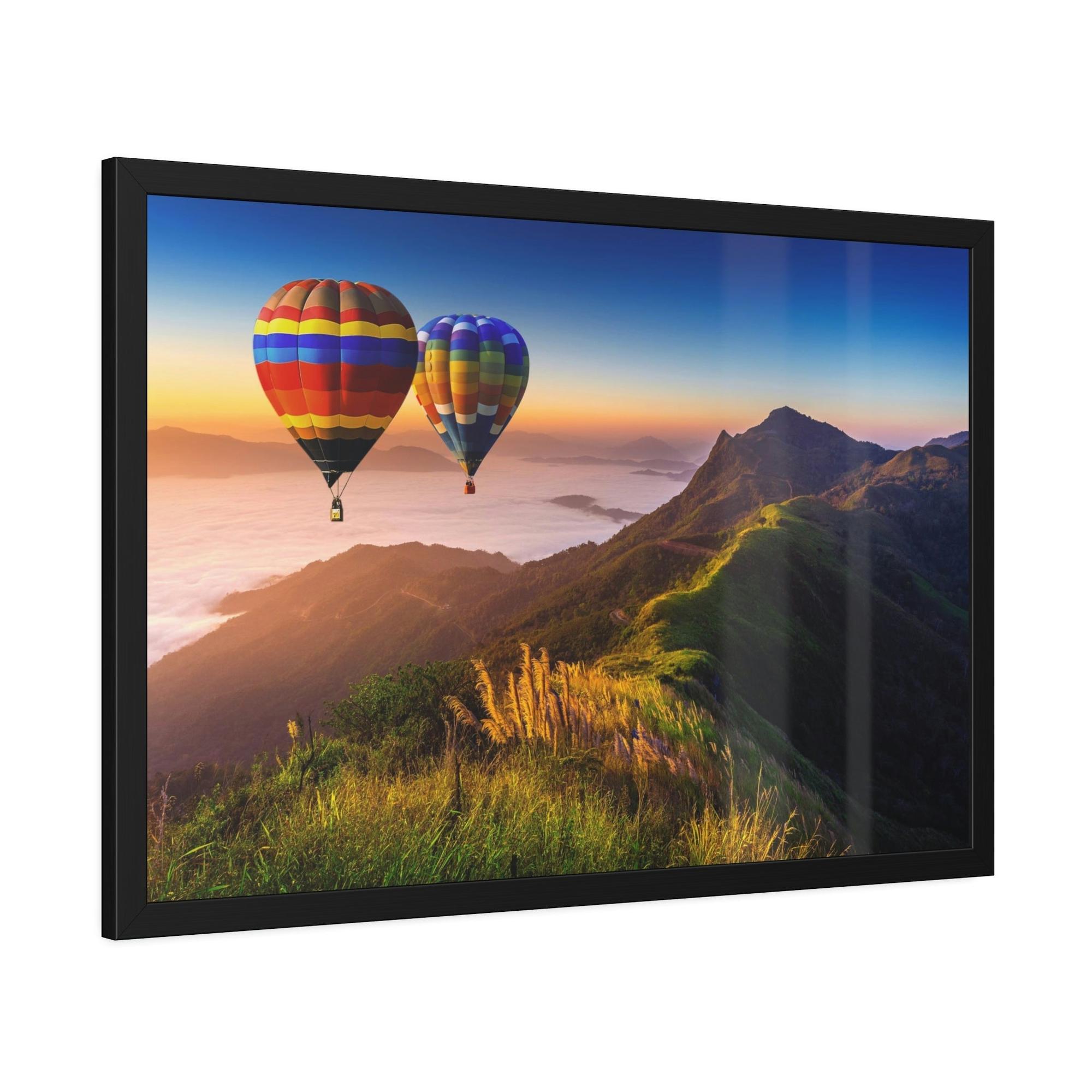 Hot Air Balloons Soaring High: A Beautiful Canvas Print of Colorful Hot Air Balloons