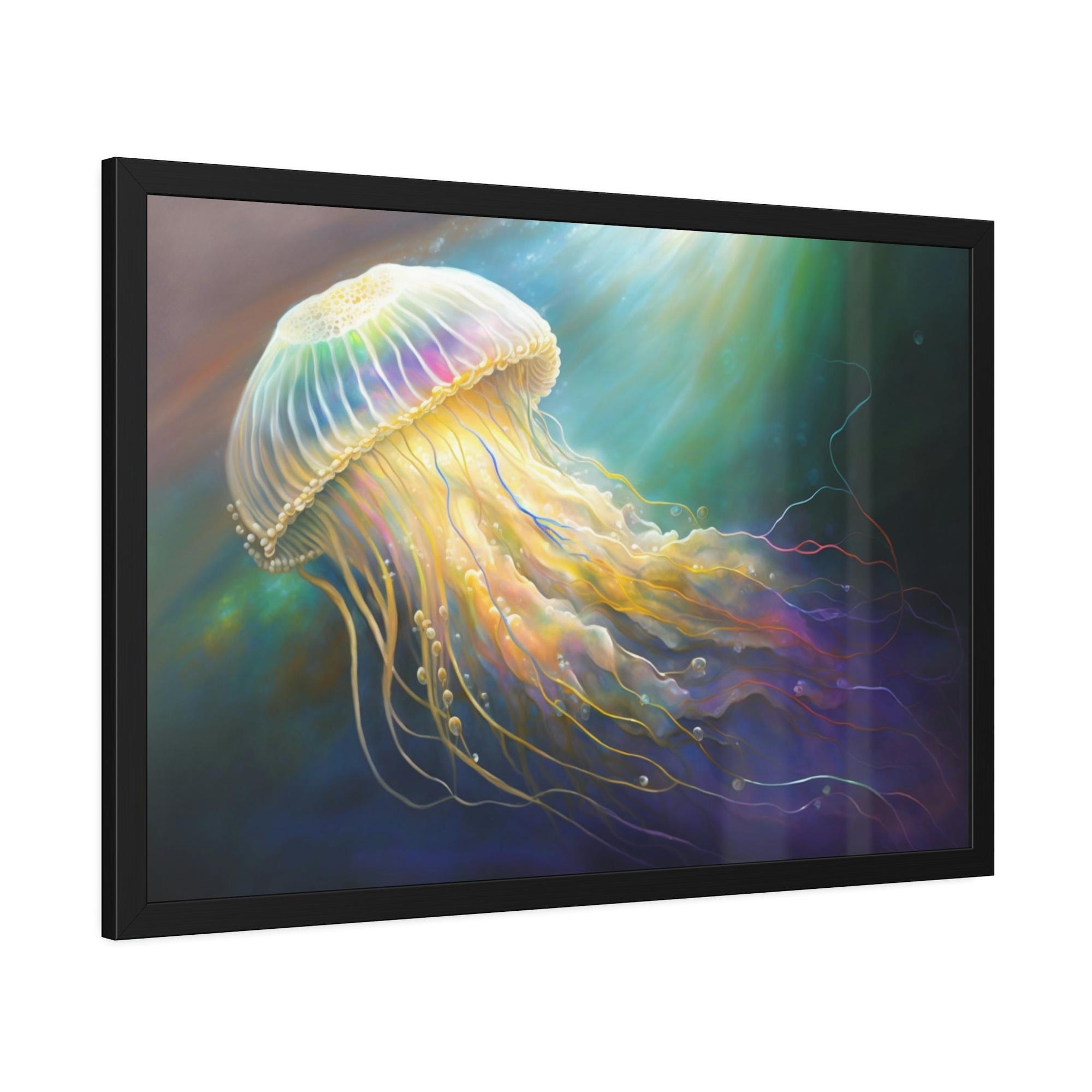 Jellyfishs The Elegance of Jellyfishes: Artistic Print on Canvas for Marine-Themed Spaces