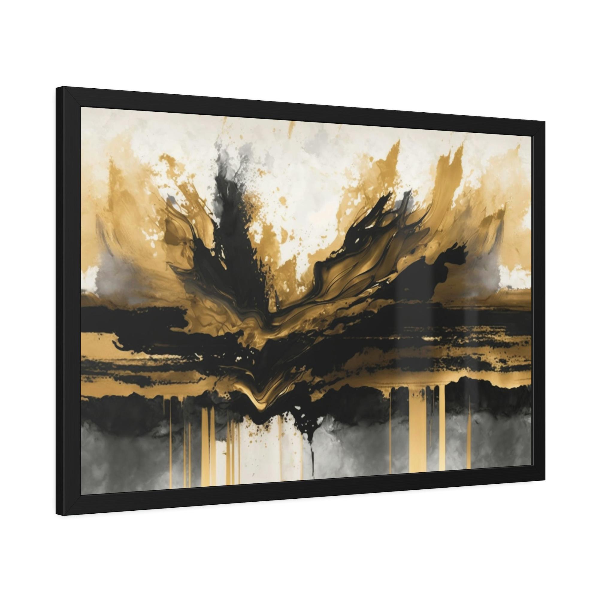 Gold Abstract Art Gold Rush: Wall Art of a Bold and Shimmering Abstract Painting on Canvas