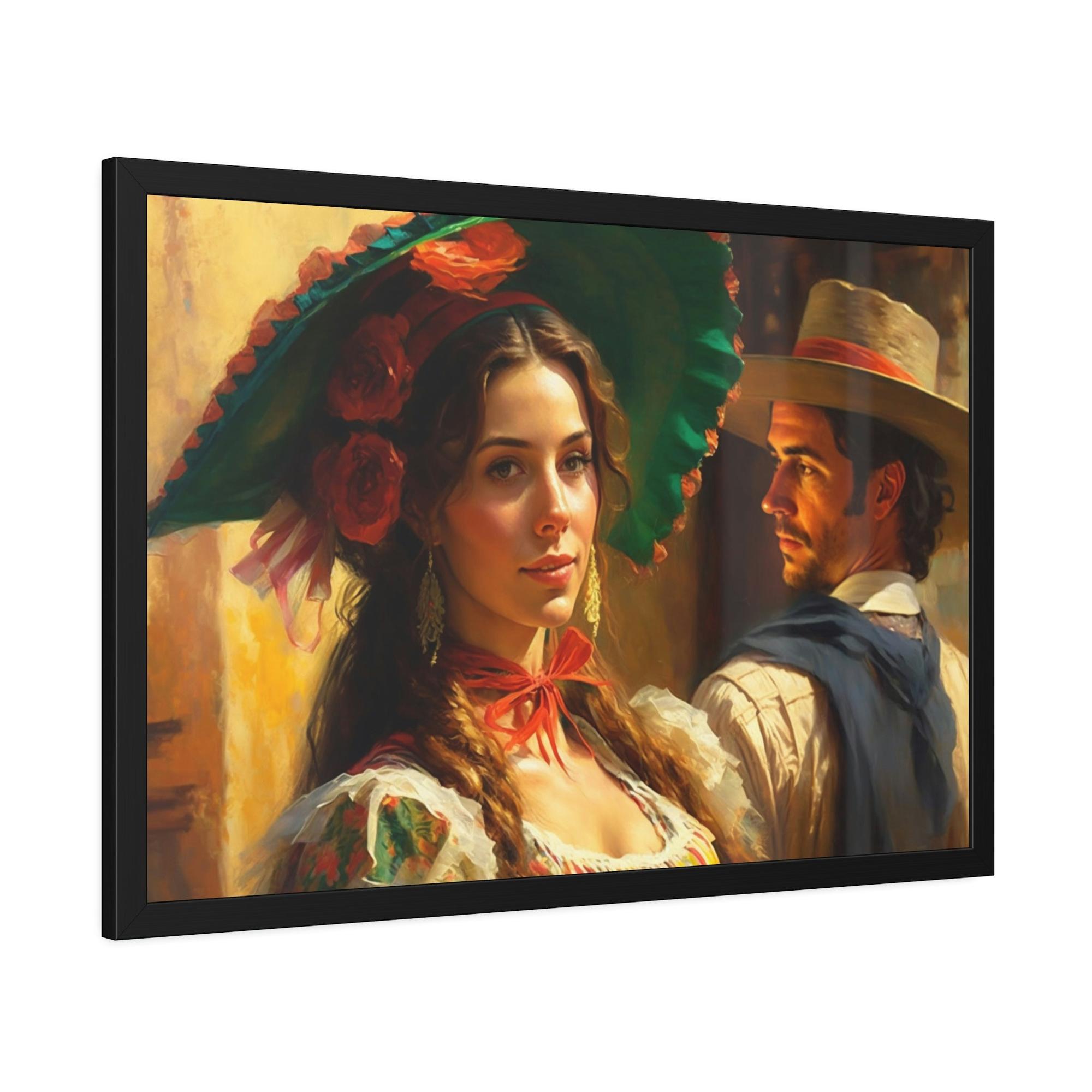 Italian Bella Italia: Natural Canvas Print Featuring a Beautiful Italian Girl