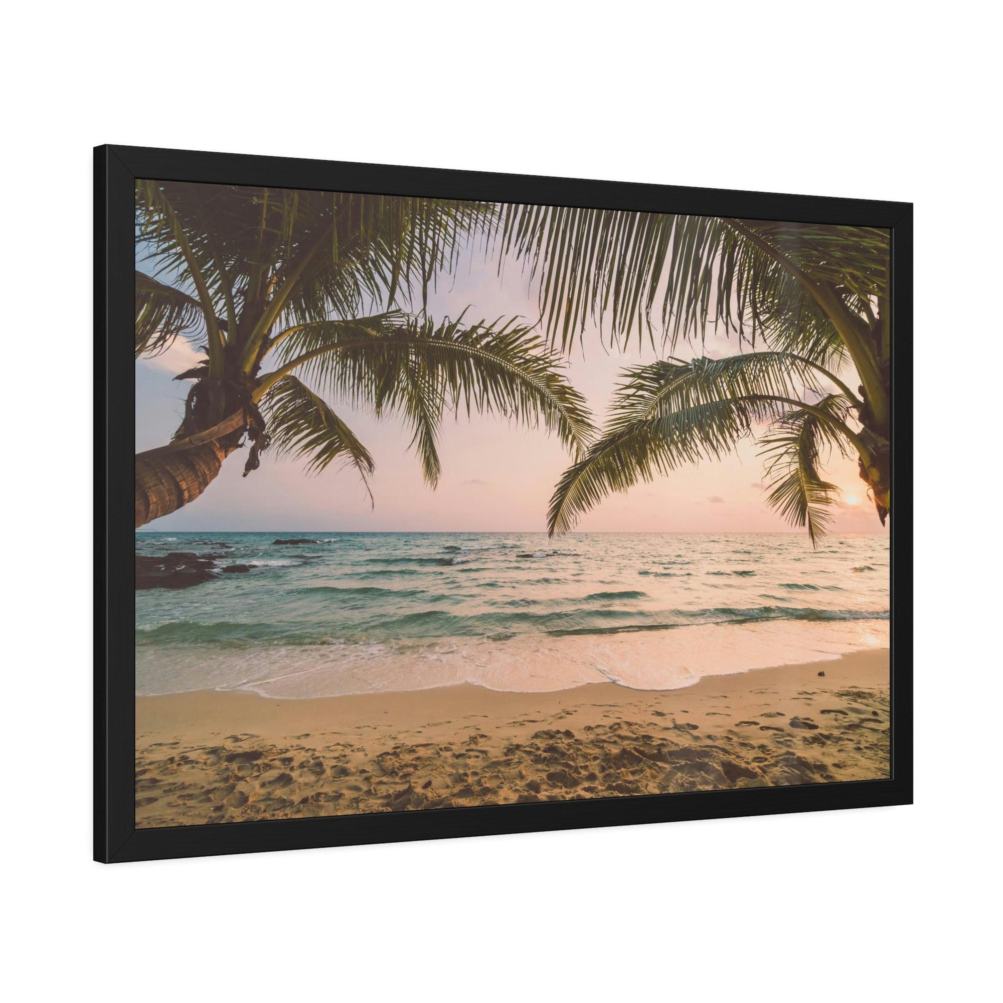 Palm Trees Coastal Getaway: Palm Trees Framed Canvas & Poster for Your Bedroom