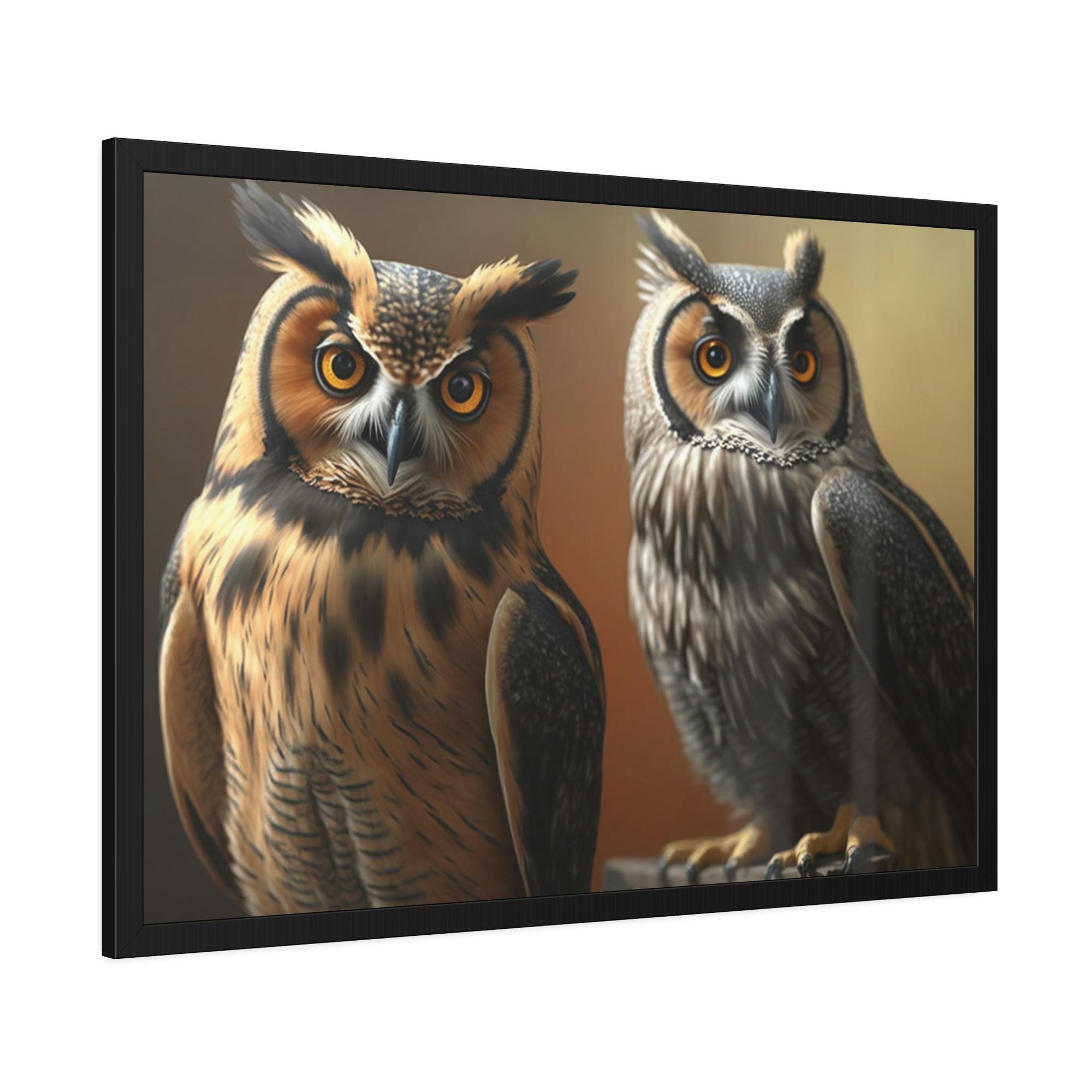 Owls Guardians of the Forest: Ethereal Owls Gaze Out from the Canvas