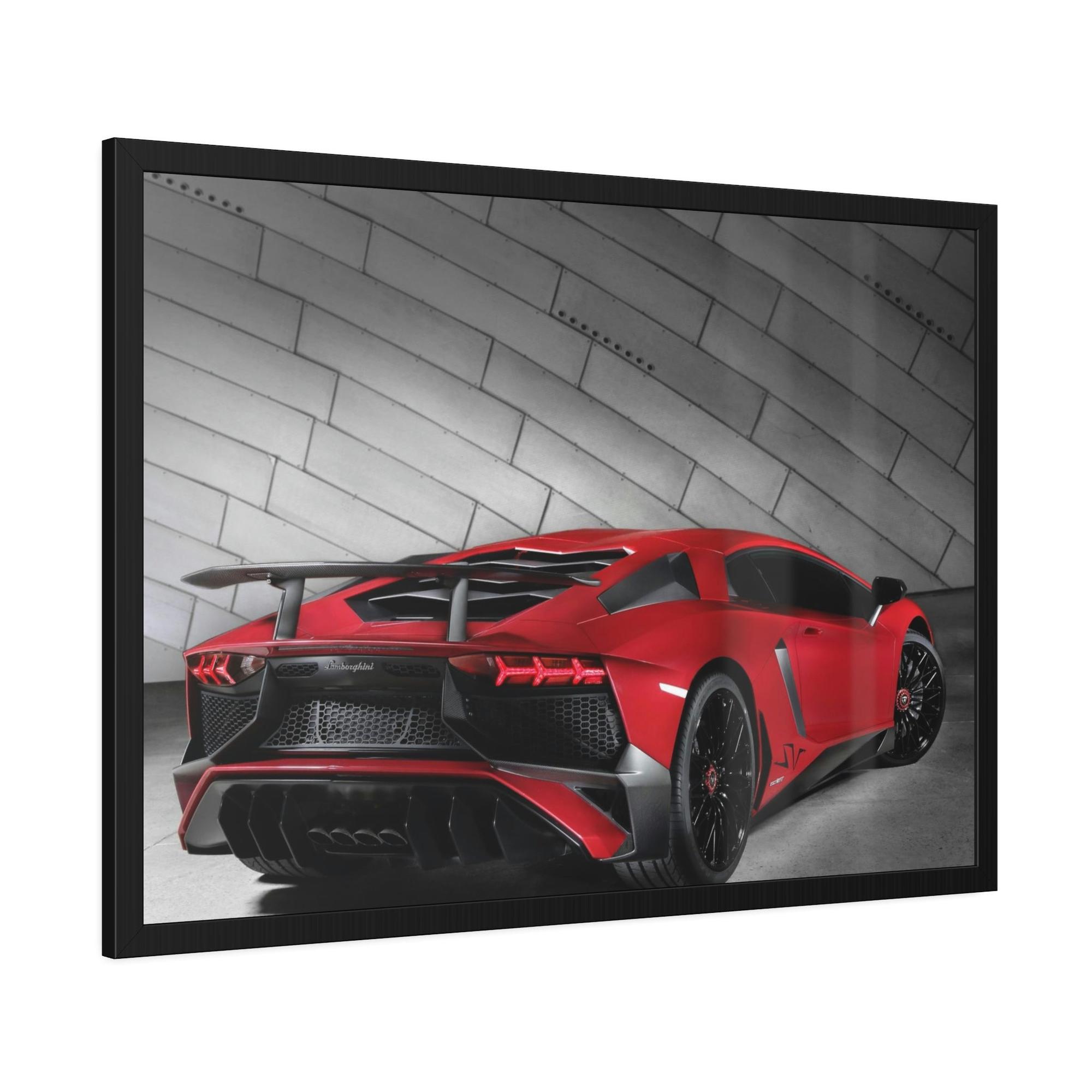 Lamborghini Luxury on Wheels: Framed Canvas of Lamborghini for Art Lovers