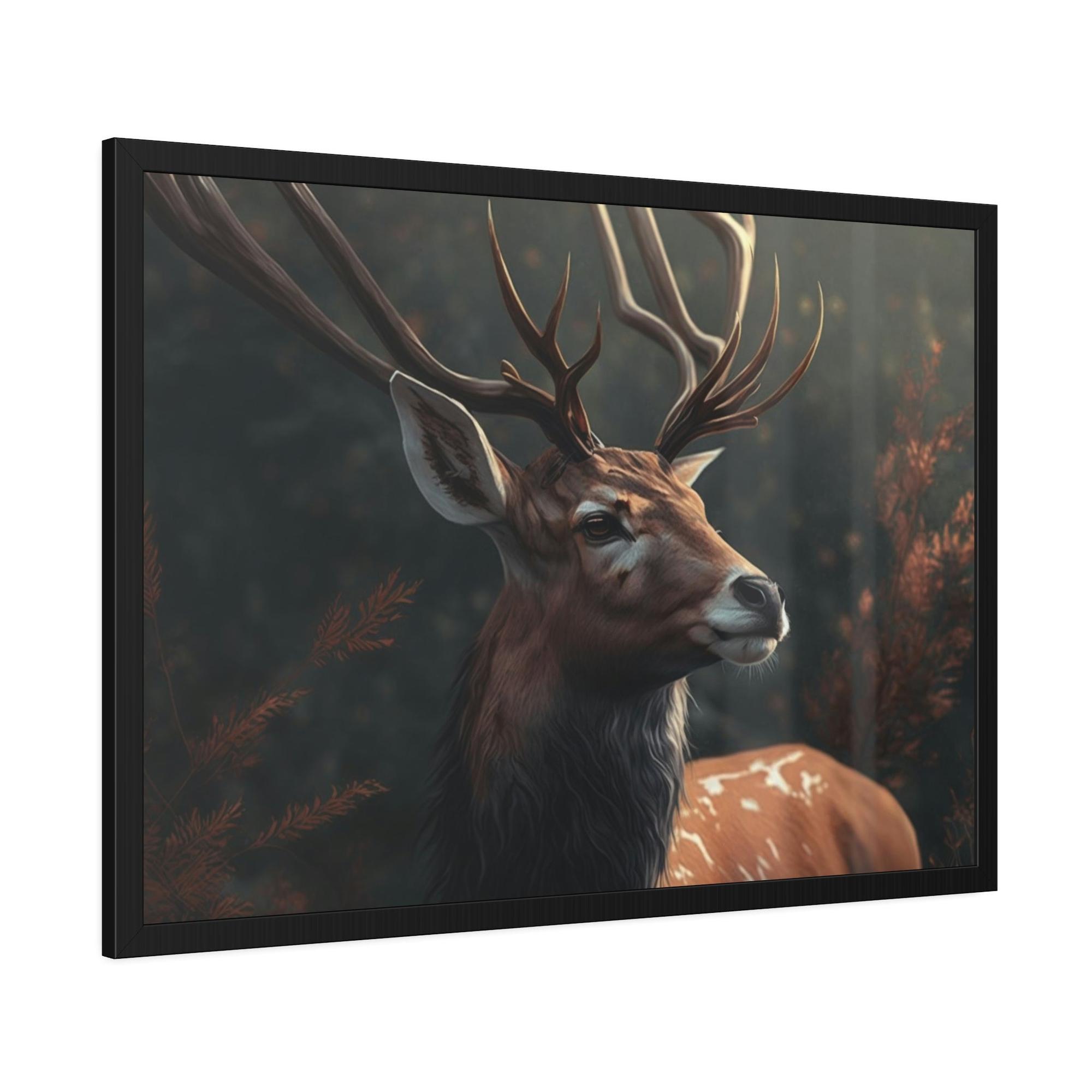 Deers Deer's Solitude: A Canvas Wildlife Contemplation
