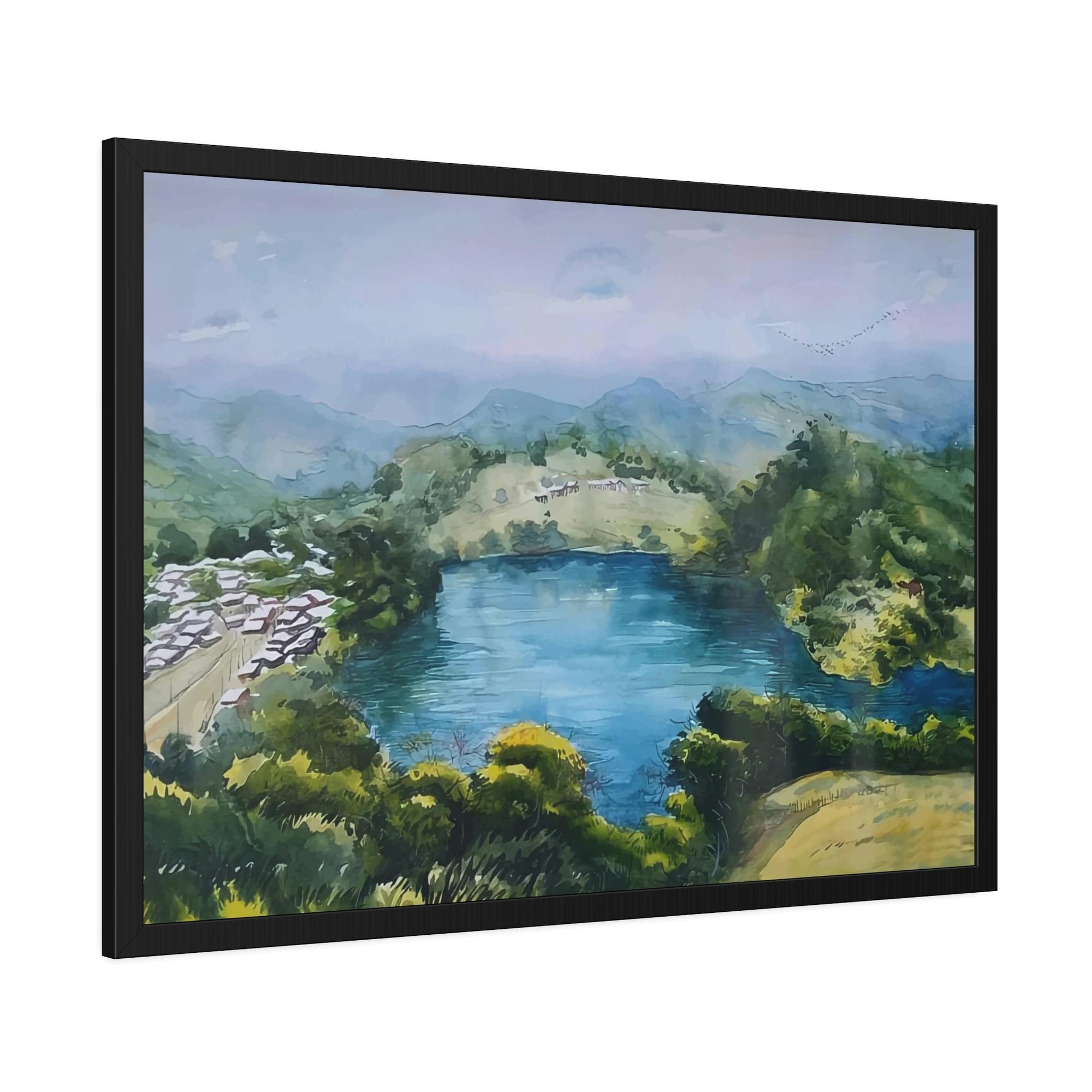 Lakes And Rivers Lakeside Serenity: Natural Canvas Wall Art of a Peaceful Lake View