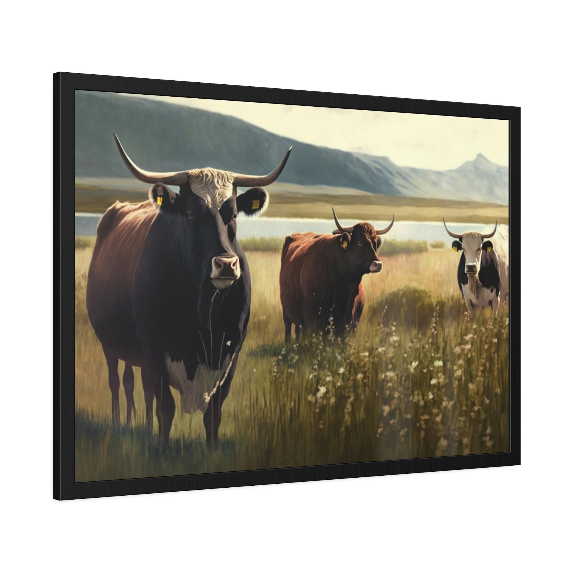 Cows Fields of Bovine Wonder: A Painting of Cows on Canvas