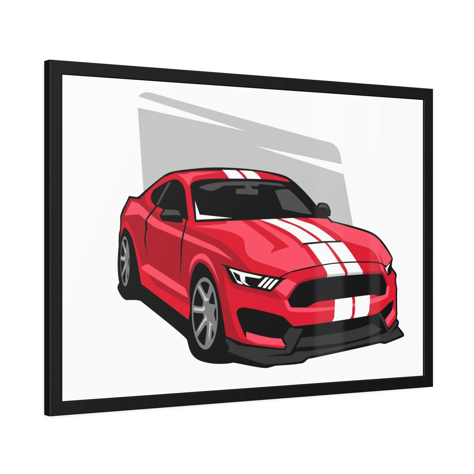 Mustang Wild and Free: Mustang Art Print on Canvas & Poster Framed Wall Art