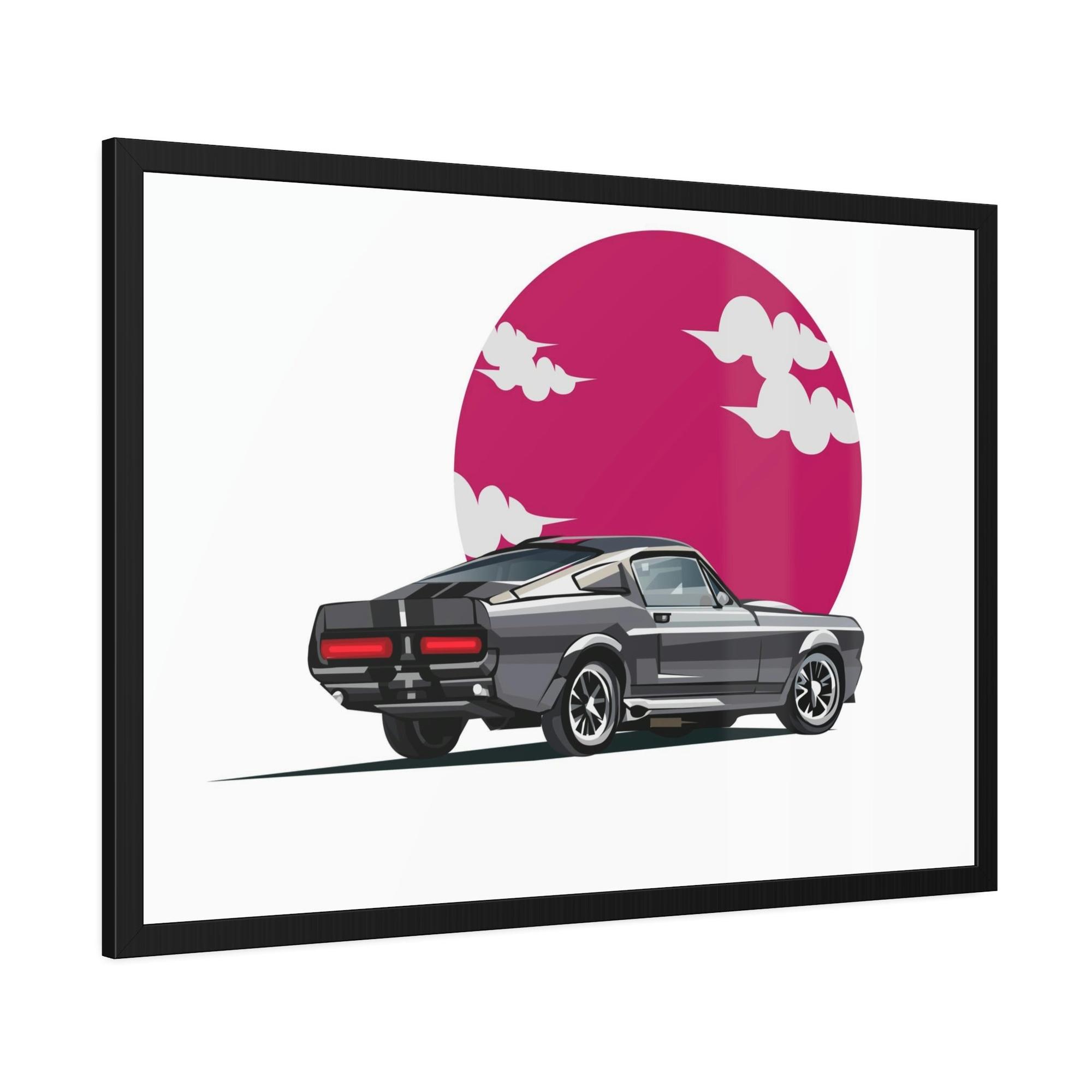 Mustang Iconic Mustang: Framed Poster and Art Print on Canvas