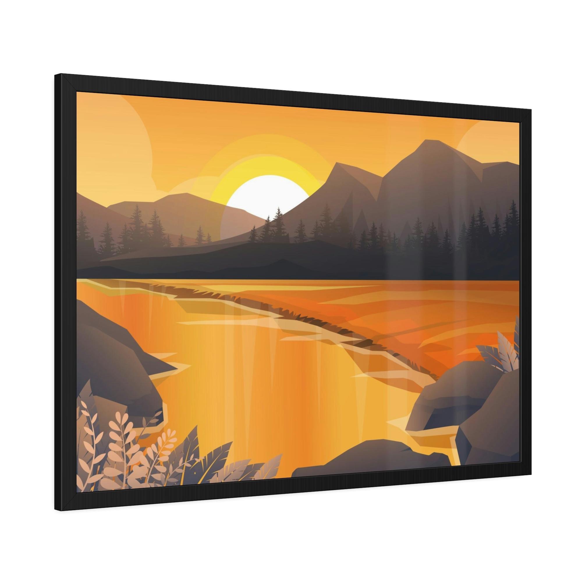 Lakes And Rivers Riverfront Escape: Print on Canvas of a Serene River Landscape