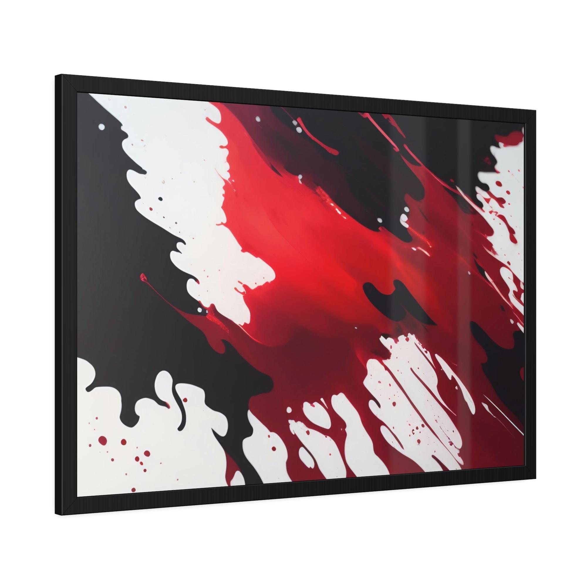 Red Abstract Art Bold and Striking: Red Abstract Canvas and Framed Poster