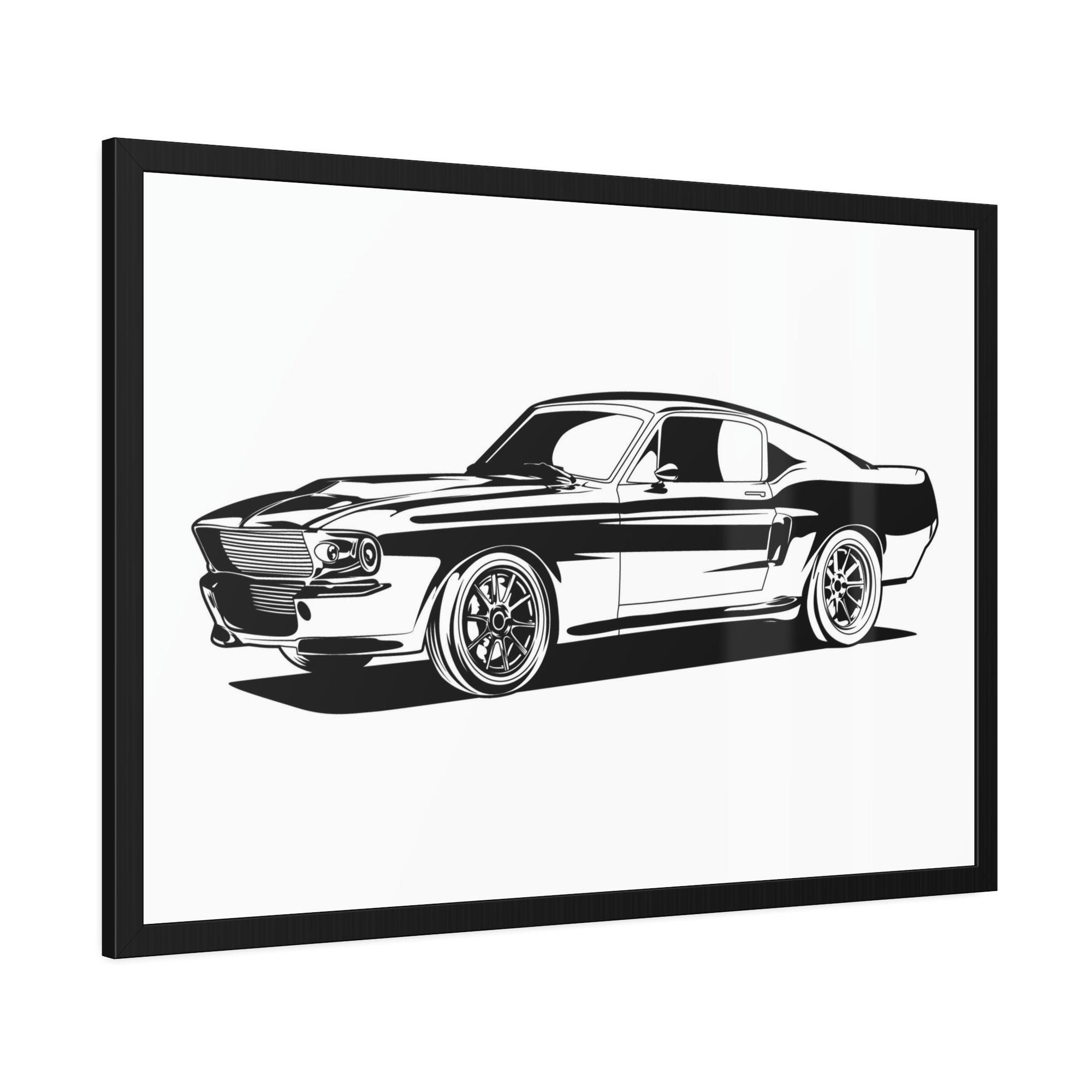 Mustang Racing Spirit: Mustang Framed Canvas Print and Wall Art