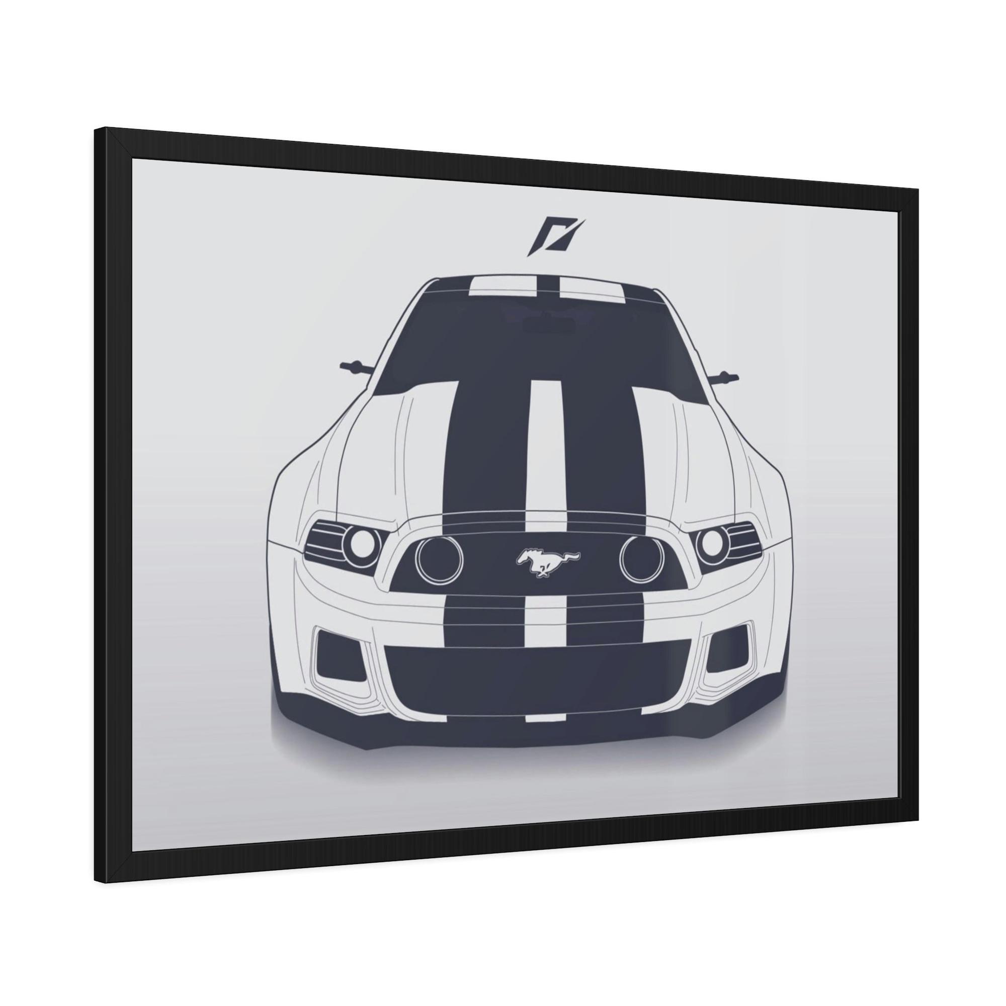 Mustang The Art of Speed: Framed Canvas Poster Featuring a Mustang Sports Car