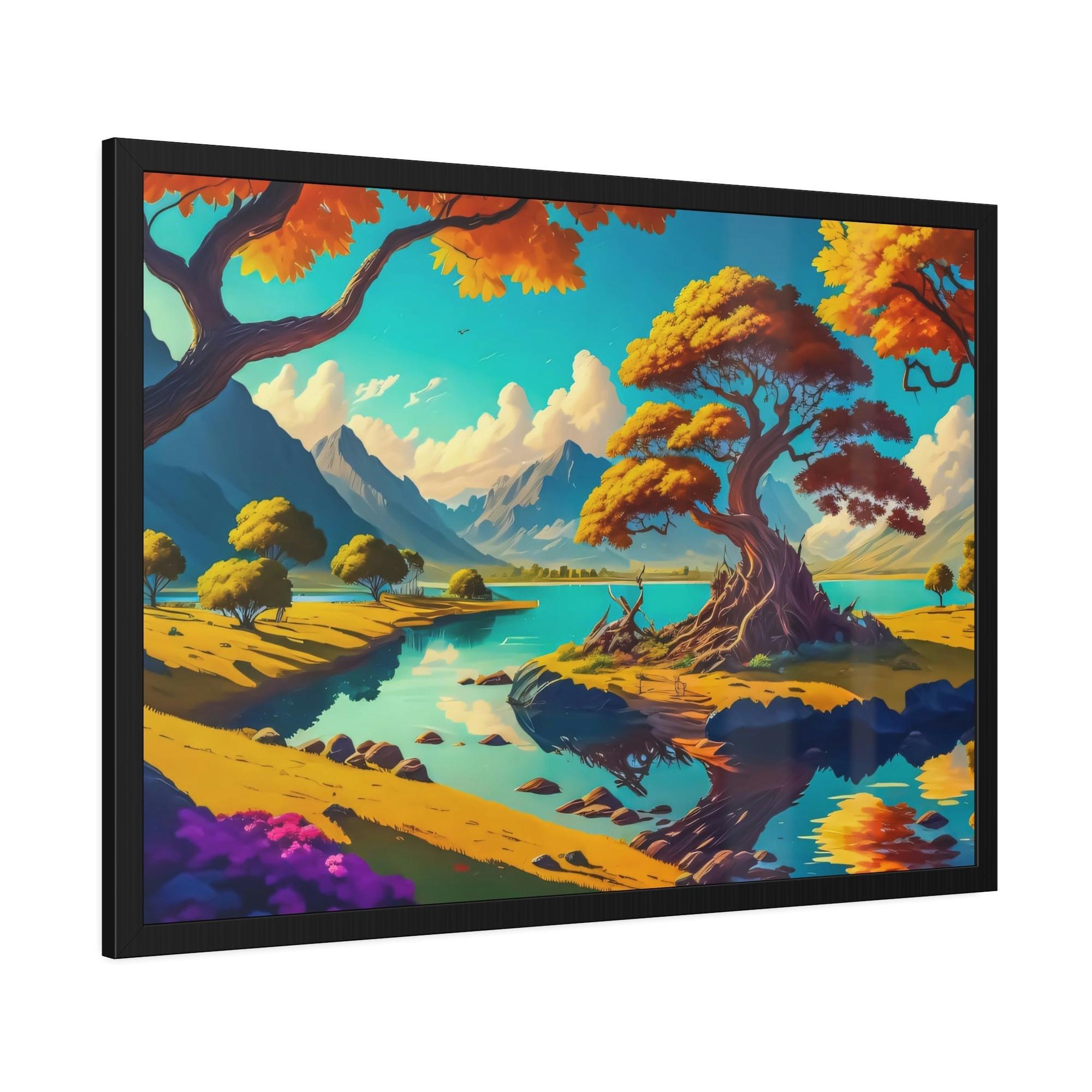 Lakes And Rivers Nature's Aqua Palette: Artful Canvas and Poster Print of Lakes and Rivers